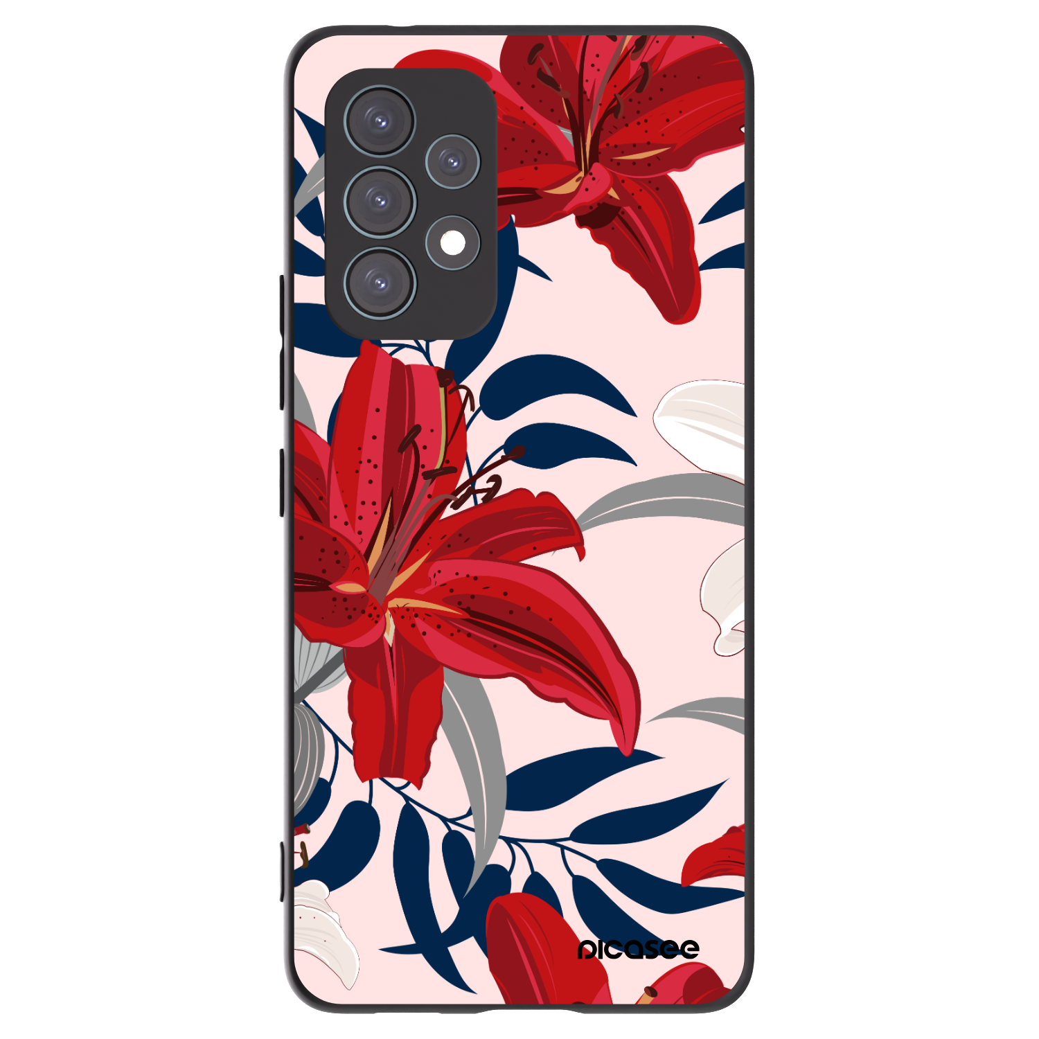 Picasee silikonový černý obal pro Samsung Galaxy A53 5G A536 - Red Lily