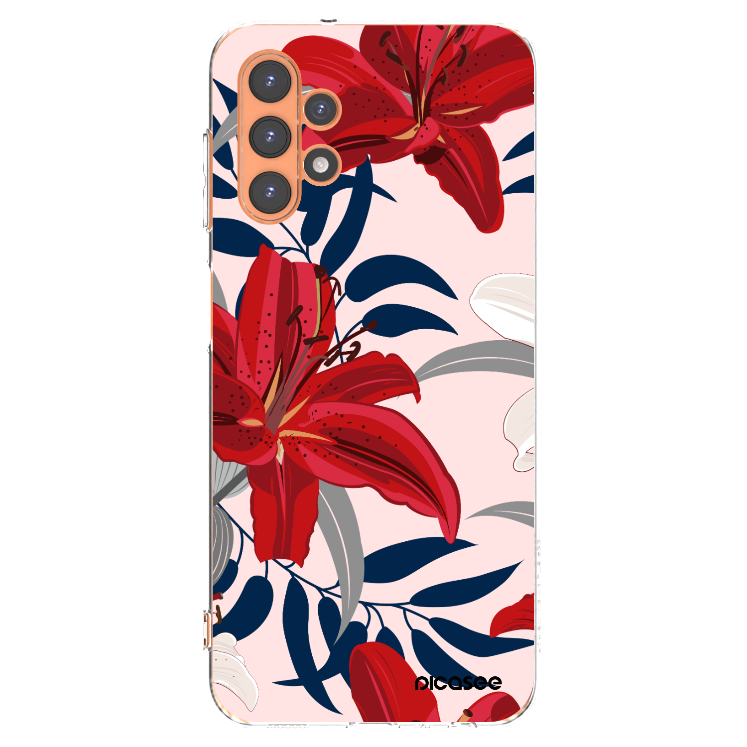 Picasee silikonový průhledný obal pro Samsung Galaxy A13 4G A135 - Red Lily