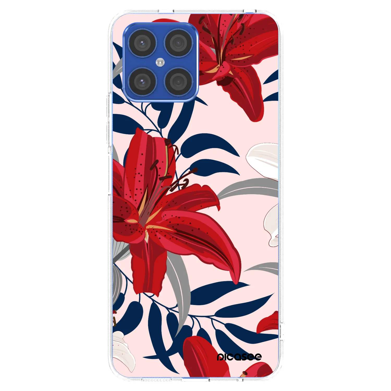 Picasee silikonový průhledný obal pro Honor X8 4G - Red Lily