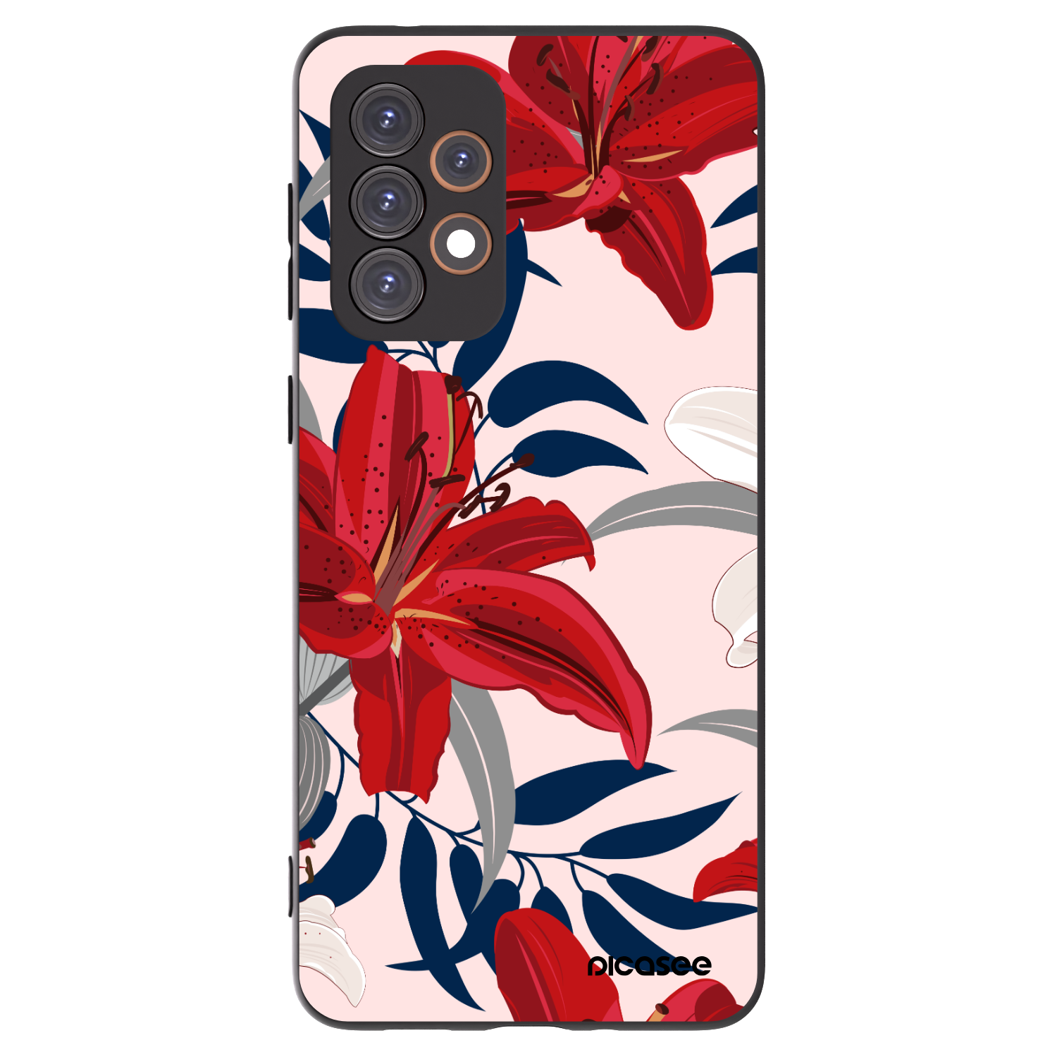 Picasee silikonový černý obal pro Samsung Galaxy A33 5G A336 - Red Lily