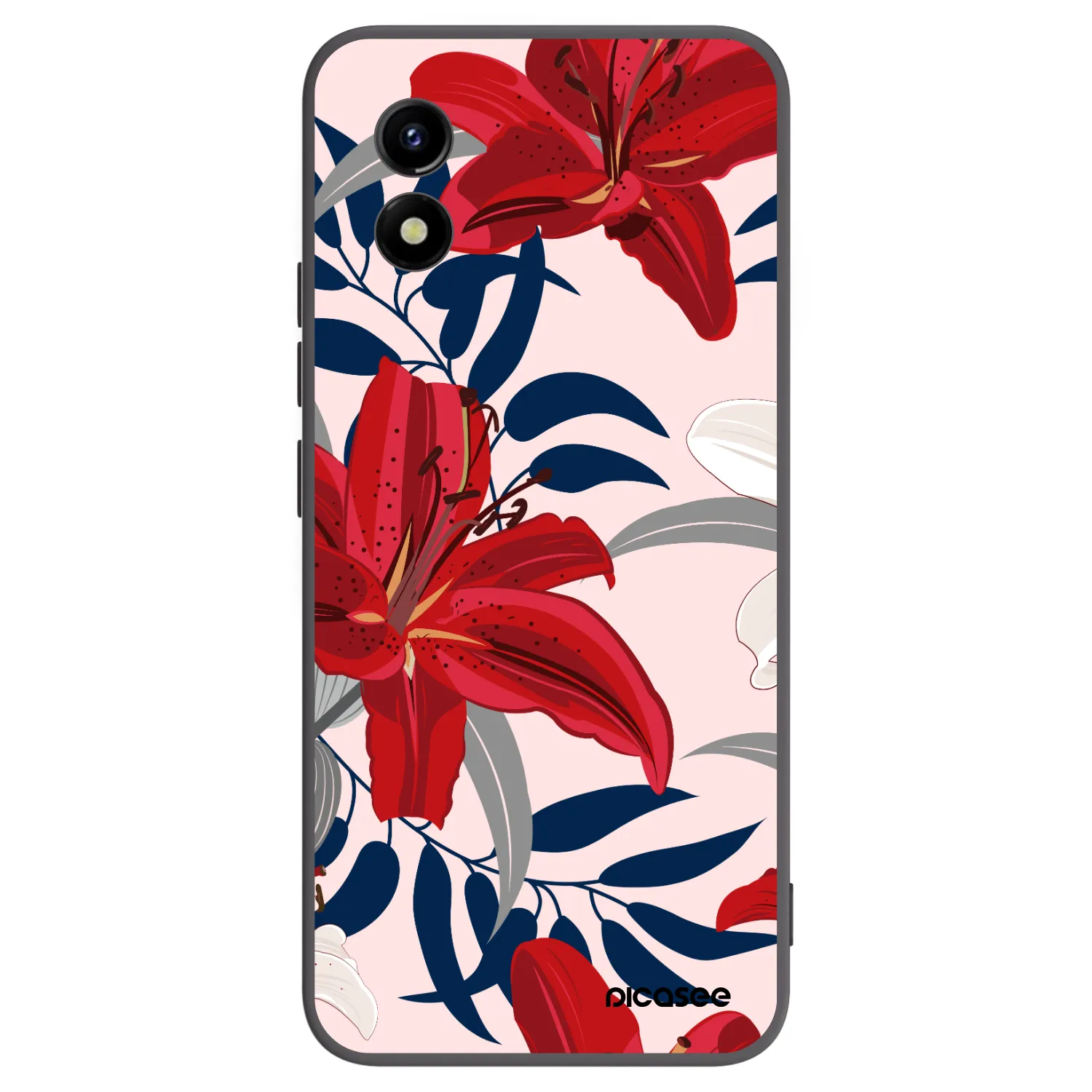 Picasee silikonový černý obal pro Vivo Y01 - Red Lily