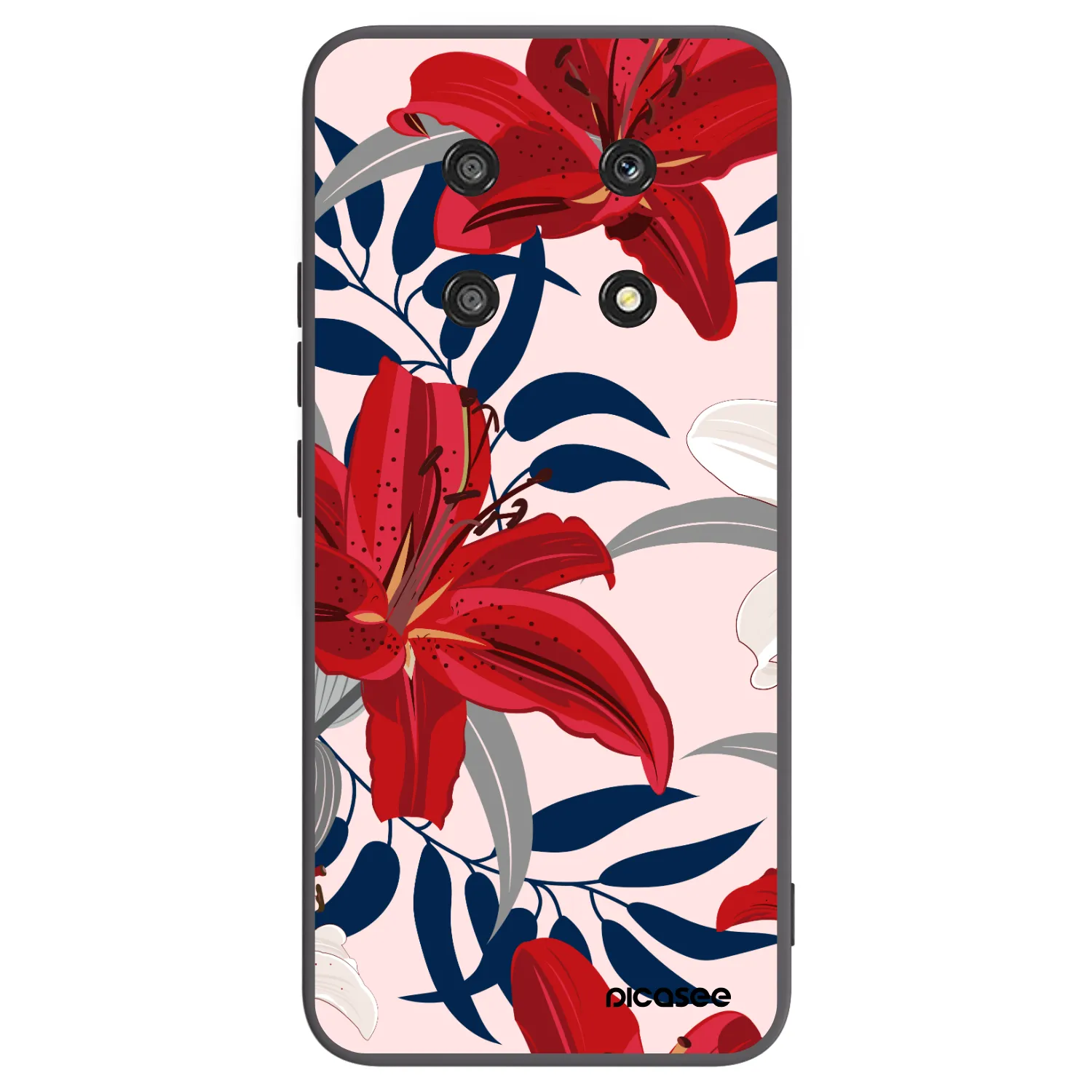 Picasee silikonový černý obal pro Honor Magic4 Lite 5G - Red Lily