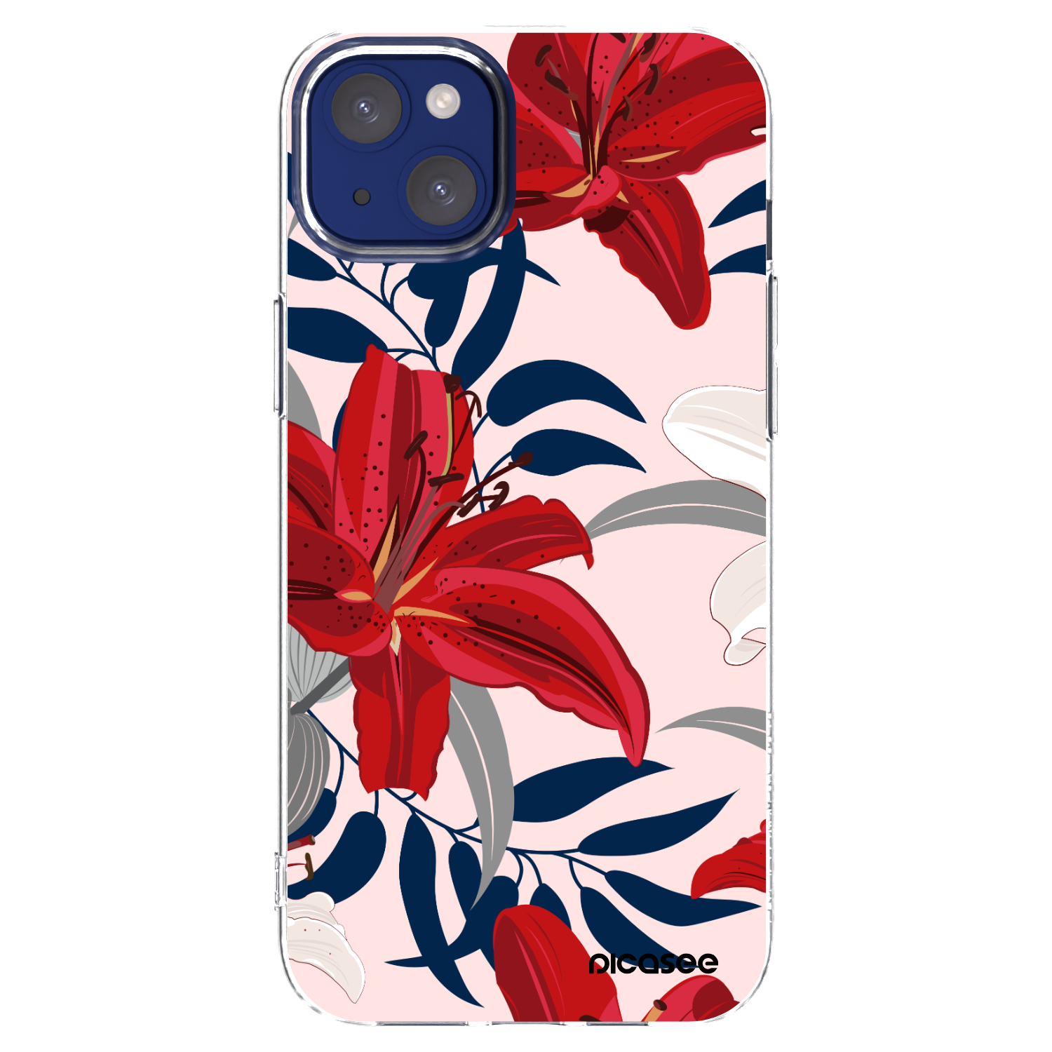 Picasee silikonový průhledný obal pro Apple iPhone 14 Plus - Red Lily