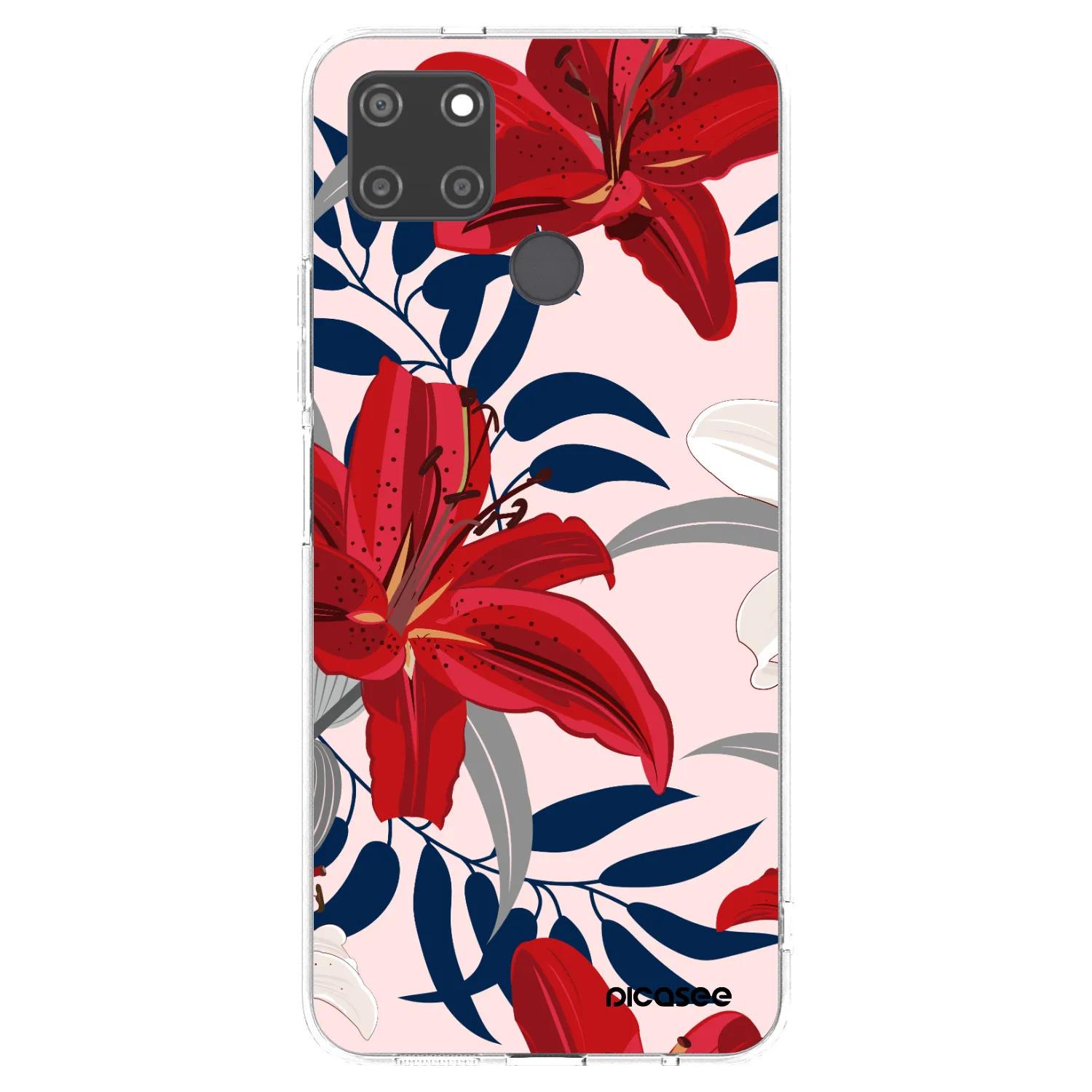 Picasee silikonový průhledný obal pro Realme C21Y - Red Lily