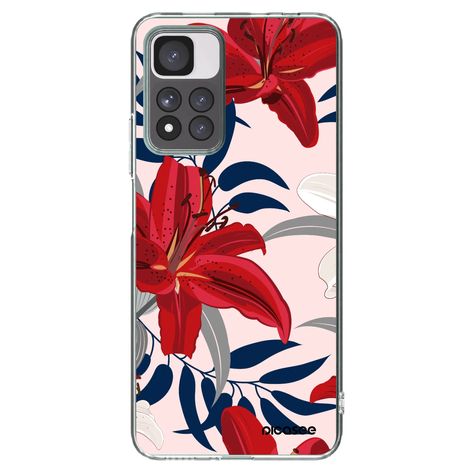 Picasee silikonový průhledný obal pro Xiaomi Redmi Note 11 Pro+ 5G - Red Lily