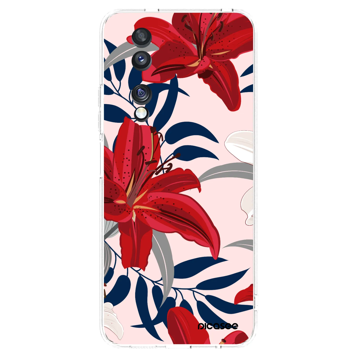 Picasee silikonový průhledný obal pro Honor 70 - Red Lily