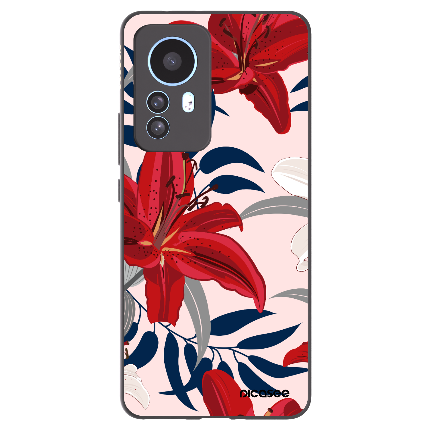 Picasee silikonový černý obal pro Xiaomi 12T Pro - Red Lily