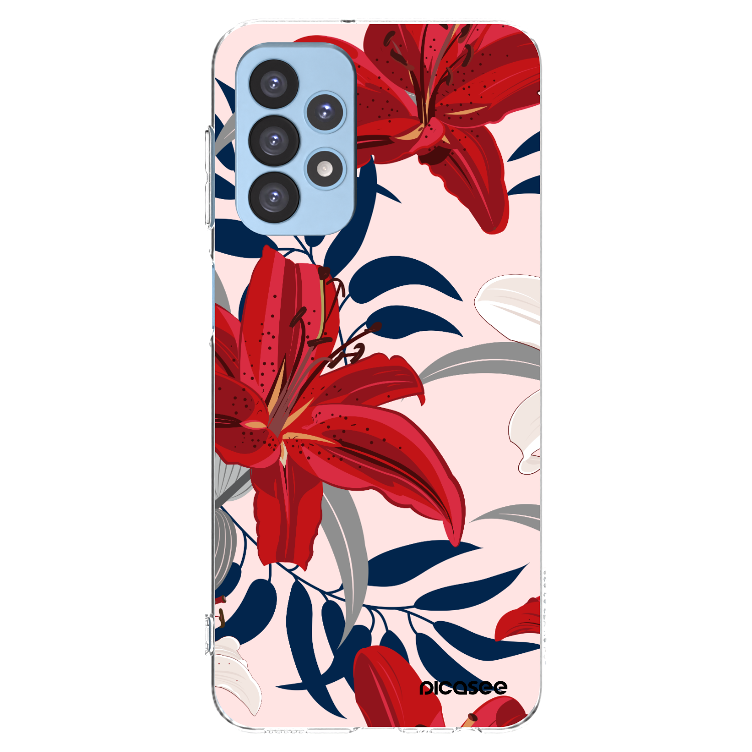 Picasee silikonový průhledný obal pro Samsung Galaxy A23 A235F 4G - Red Lily