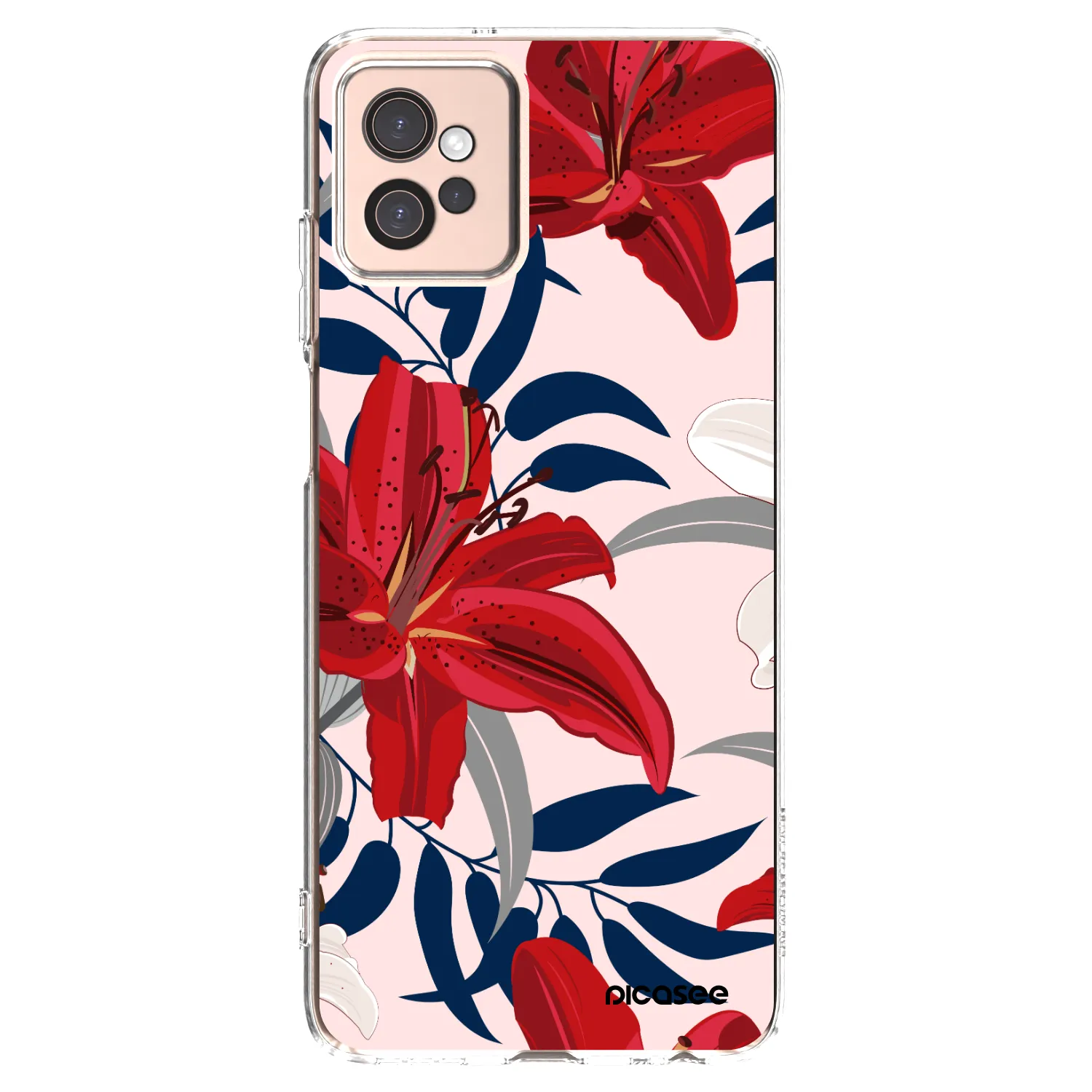 Picasee silikonový průhledný obal pro Motorola Moto G32 - Red Lily