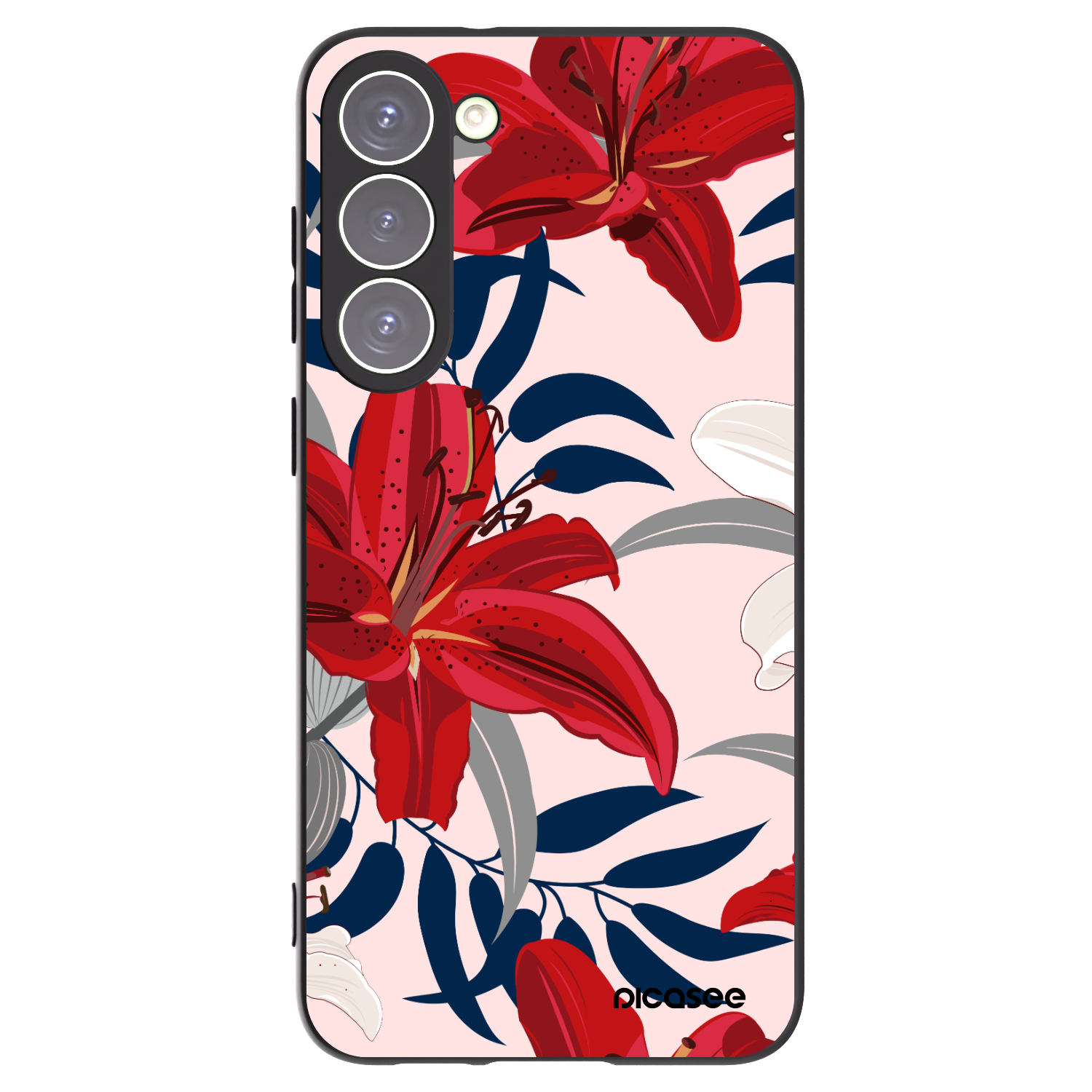 Picasee silikonový černý obal pro Samsung Galaxy S23+ 5G - Red Lily