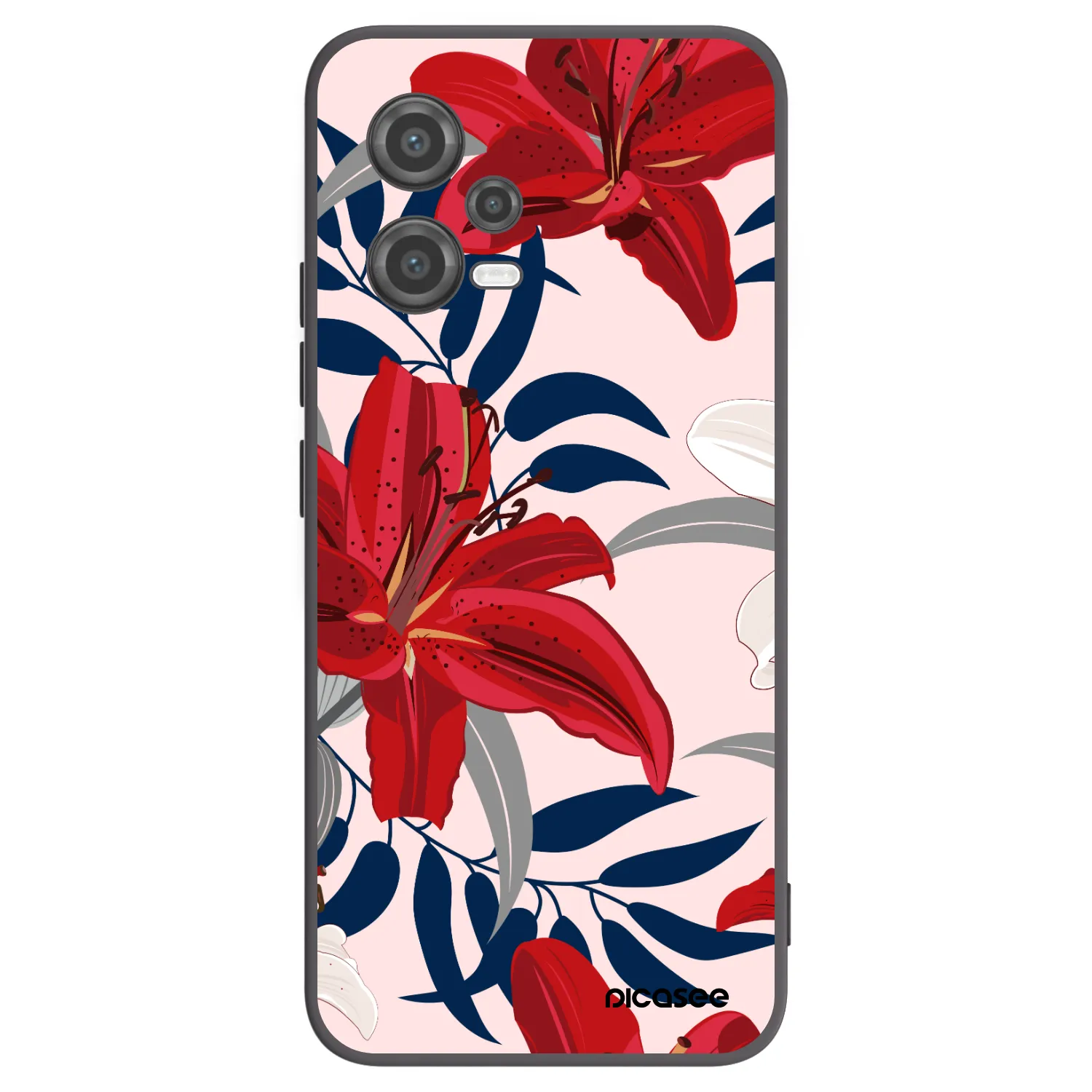 Picasee silikonový černý obal pro Xiaomi Poco X5 - Red Lily