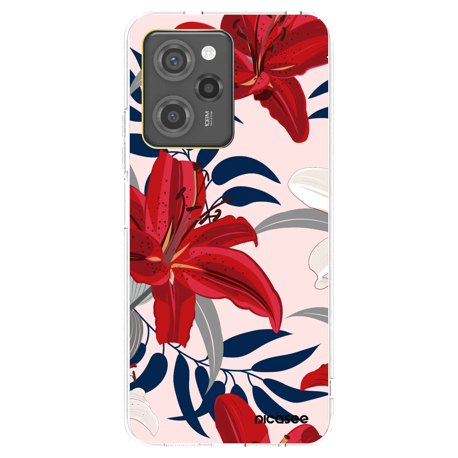 Picasee silikonový černý obal pro Xiaomi Poco X5 Pro - Red Lily