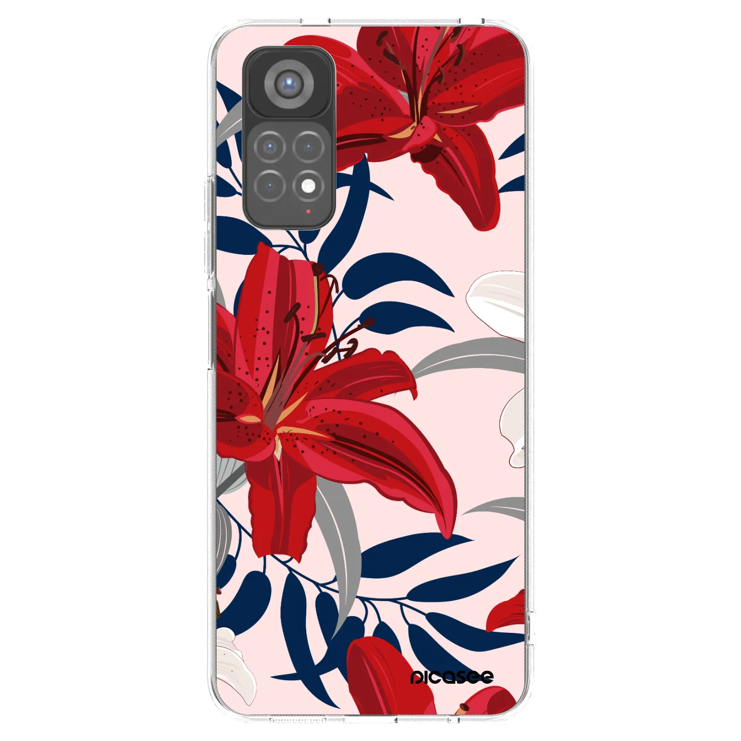 Picasee silikonový průhledný obal pro Xiaomi Redmi Note 11S 5G - Red Lily