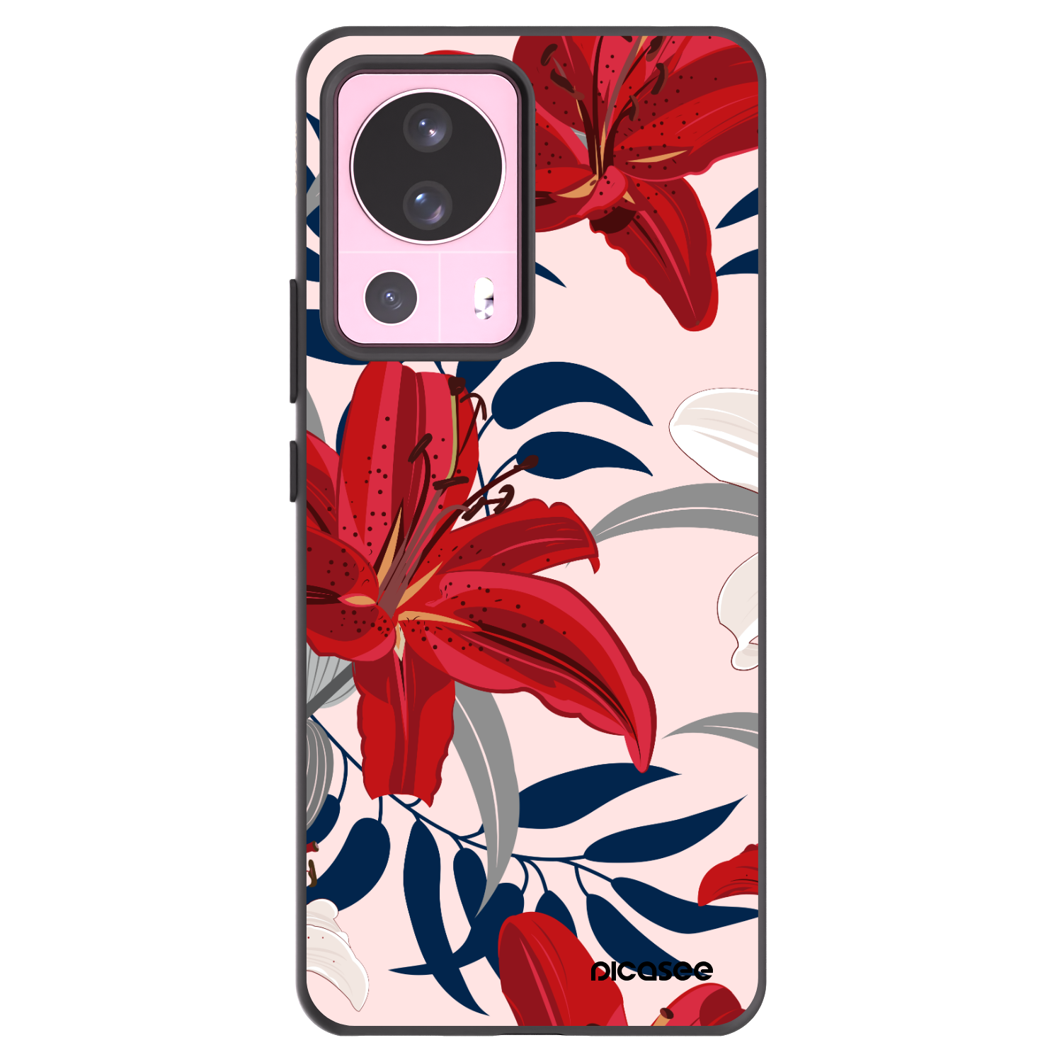 Picasee silikonový černý obal pro Xiaomi 13 Lite - Red Lily