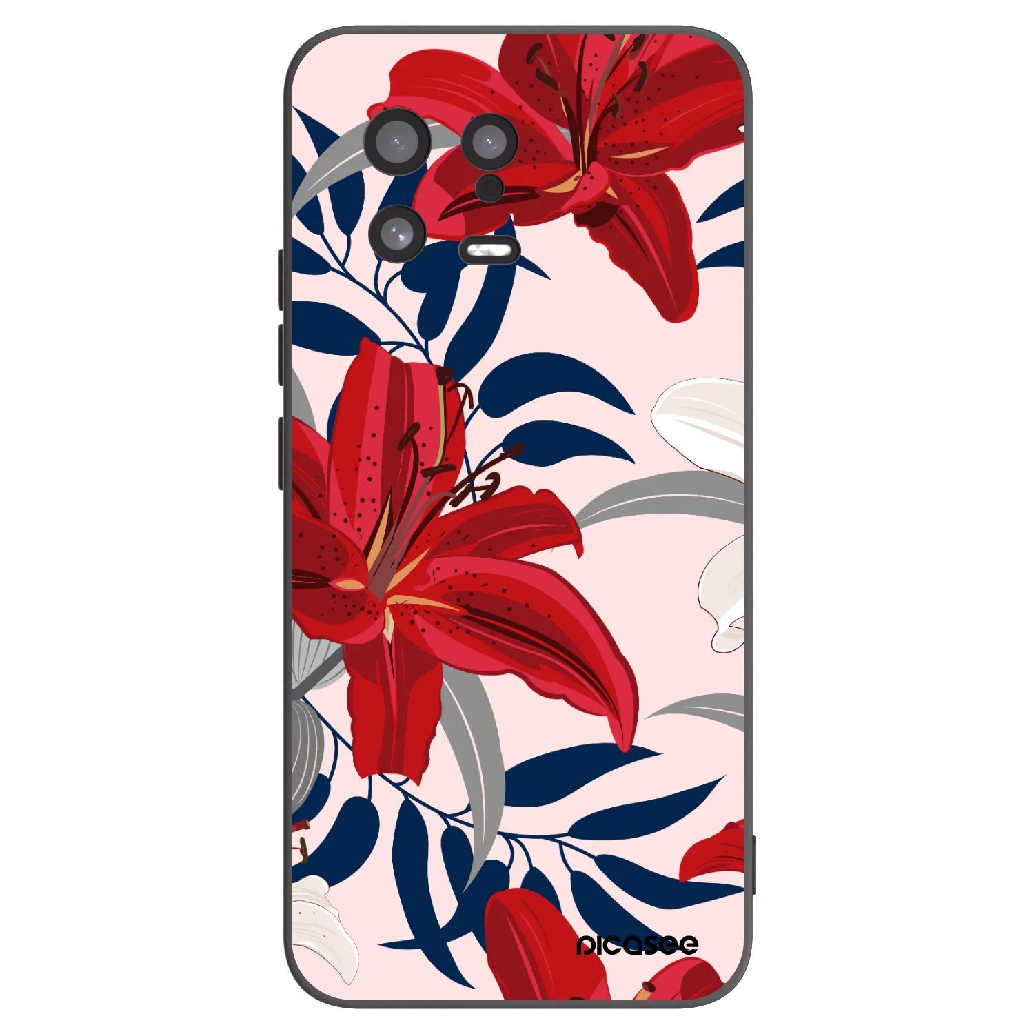 Picasee silikonový černý obal pro Xiaomi 13 - Red Lily