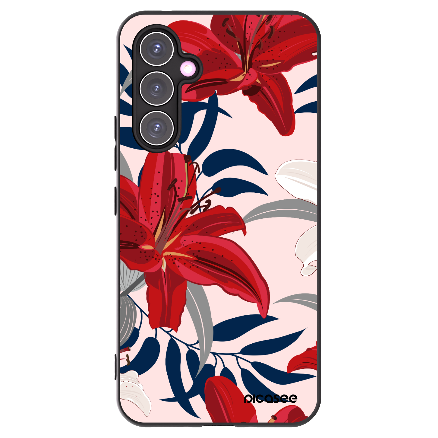 Picasee silikonový černý obal pro Samsung Galaxy A54 5G A546B - Red Lily