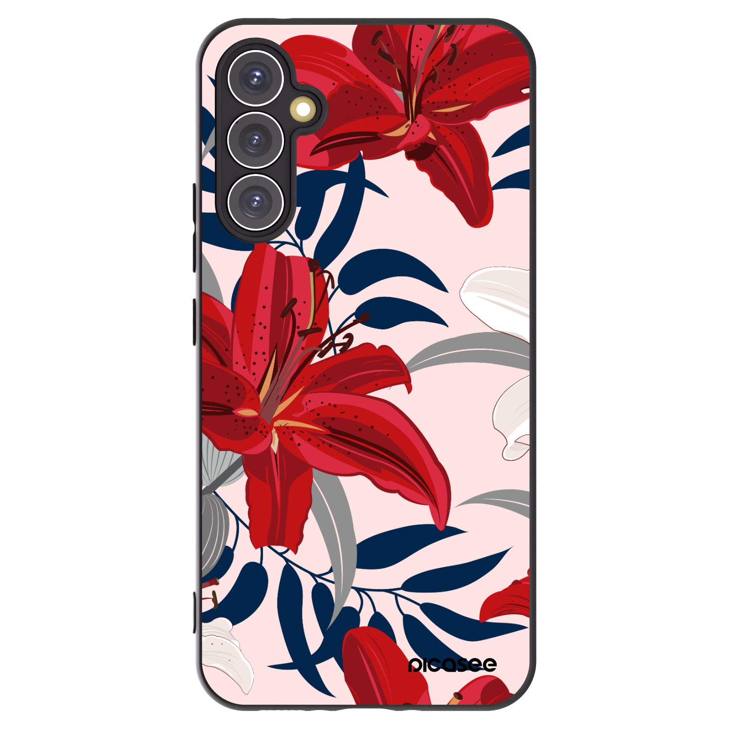 Picasee silikonový černý obal pro Samsung Galaxy A34 5G A346B - Red Lily