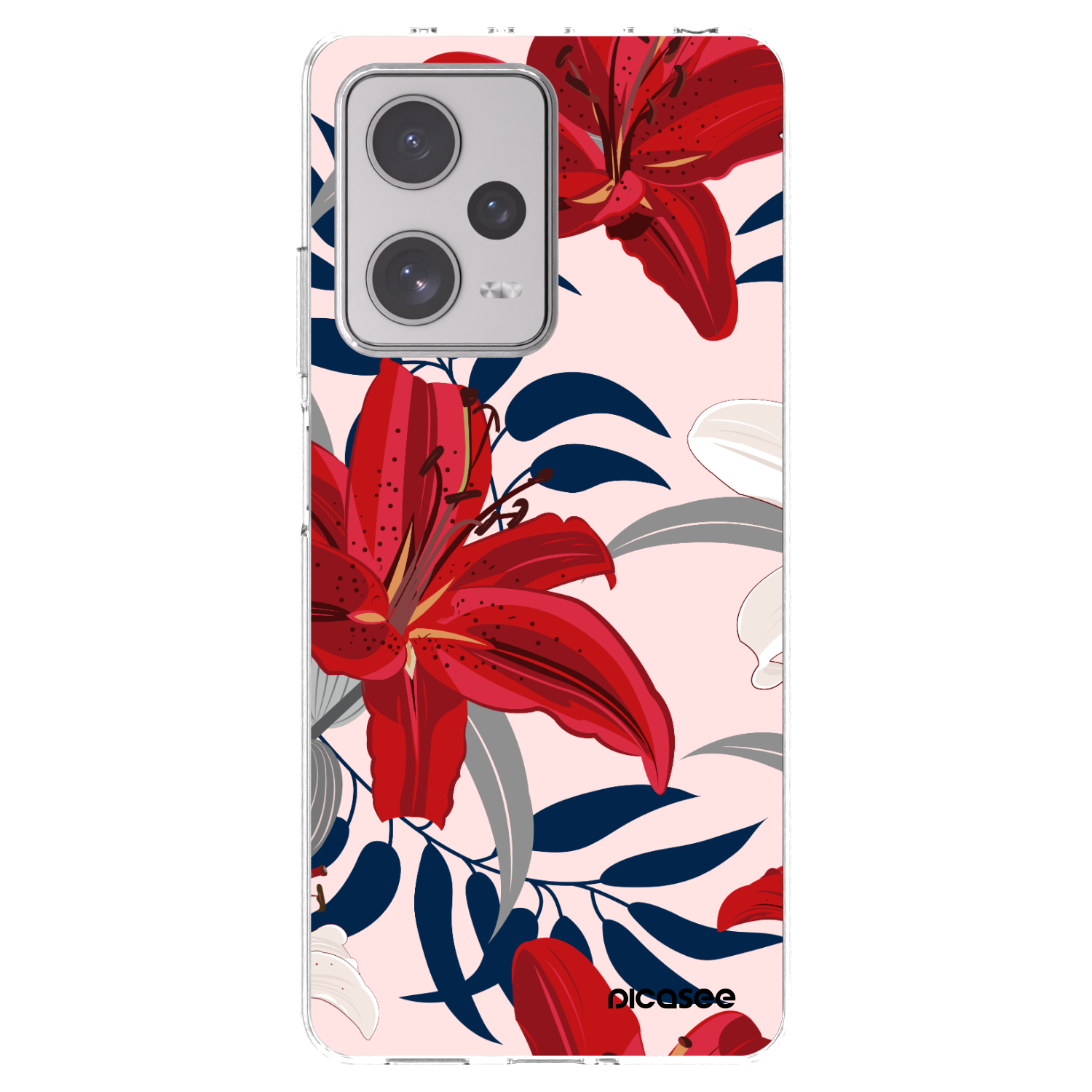Picasee silikonový průhledný obal pro Xiaomi Redmi Note 12 Pro+ 5G - Red Lily