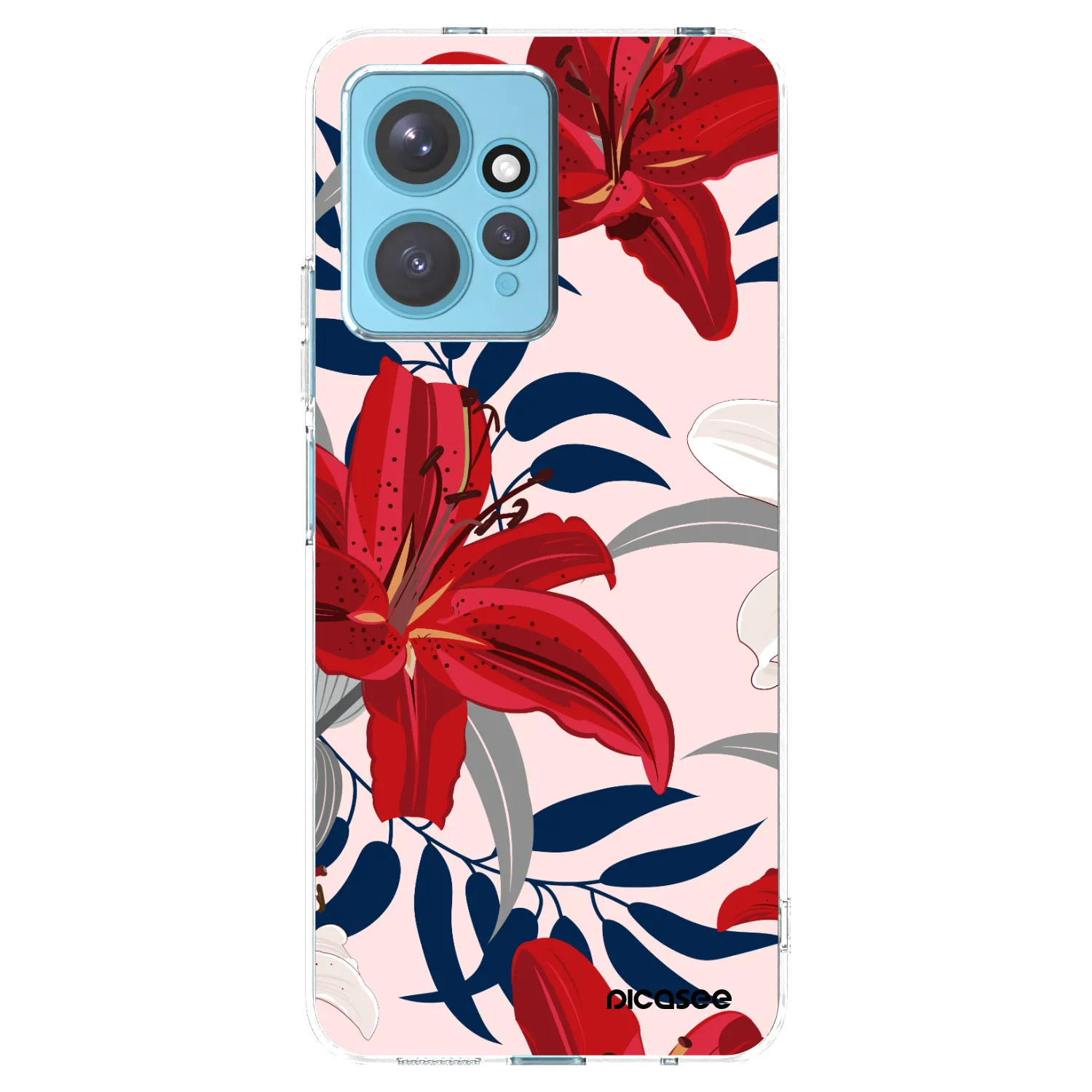 Picasee silikonový průhledný obal pro Xiaomi Redmi Note 12 4G - Red Lily