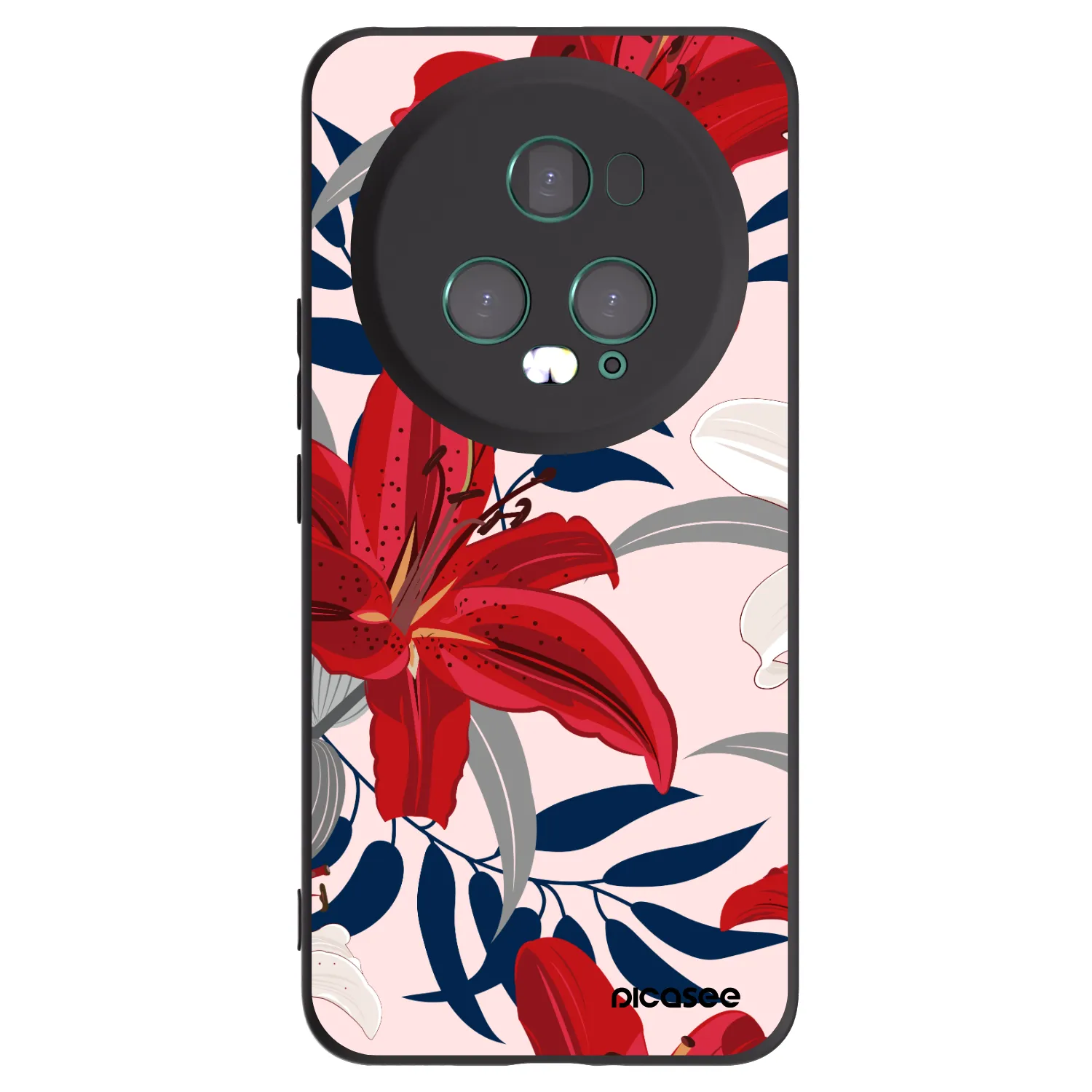 Picasee silikonový černý obal pro Honor Magic5 Pro - Red Lily