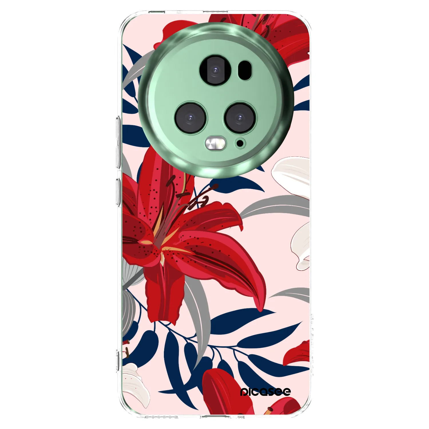 Picasee silikonový průhledný obal pro Honor Magic5 Pro - Red Lily