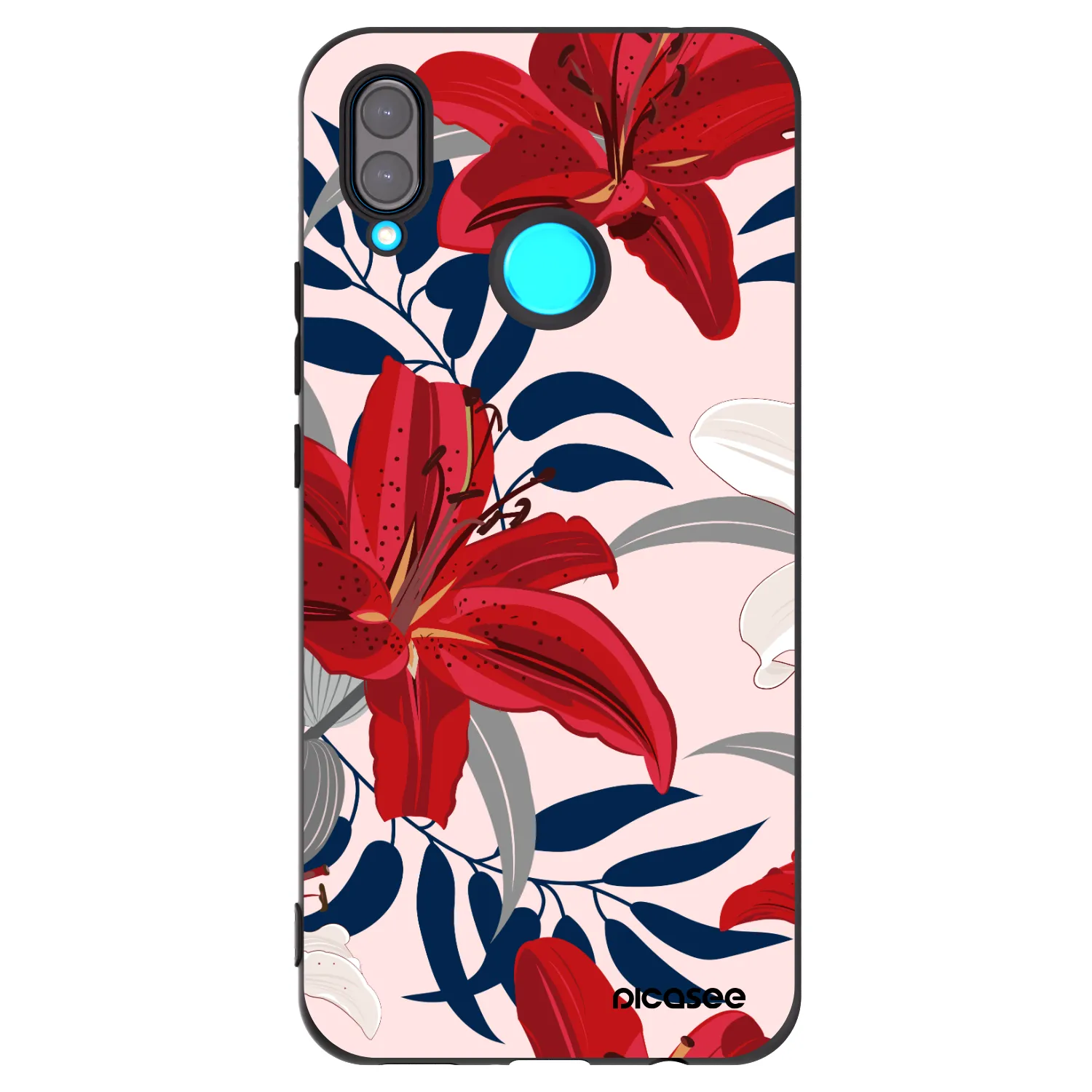 Picasee silikonový černý obal pro Huawei Nova 3 - Red Lily
