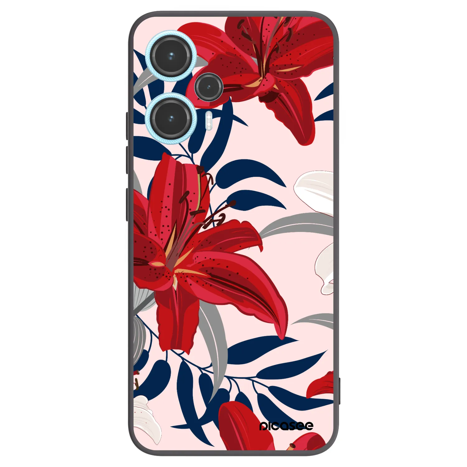 Picasee silikonový černý obal pro Xiaomi Poco F5 - Red Lily