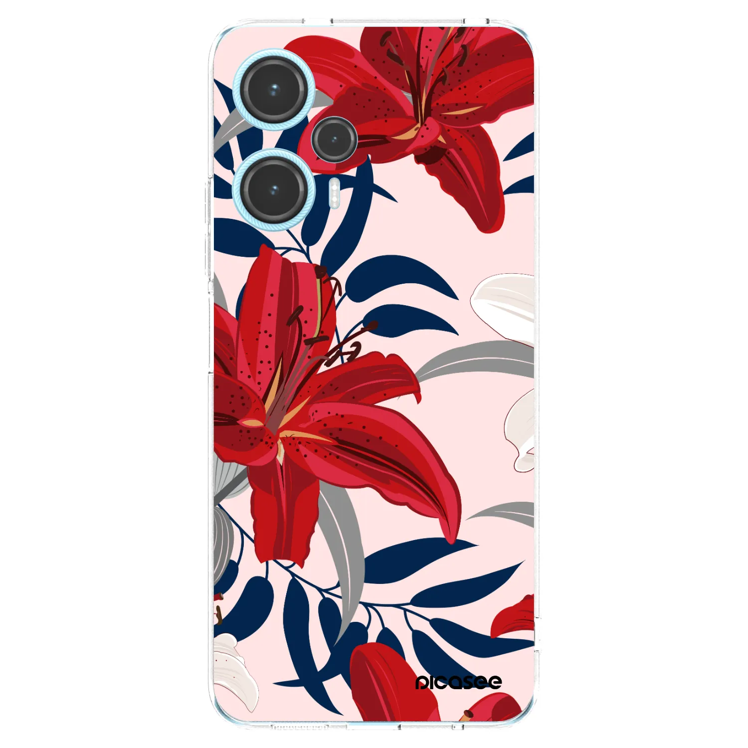 Picasee silikonový průhledný obal pro Xiaomi Poco F5 - Red Lily