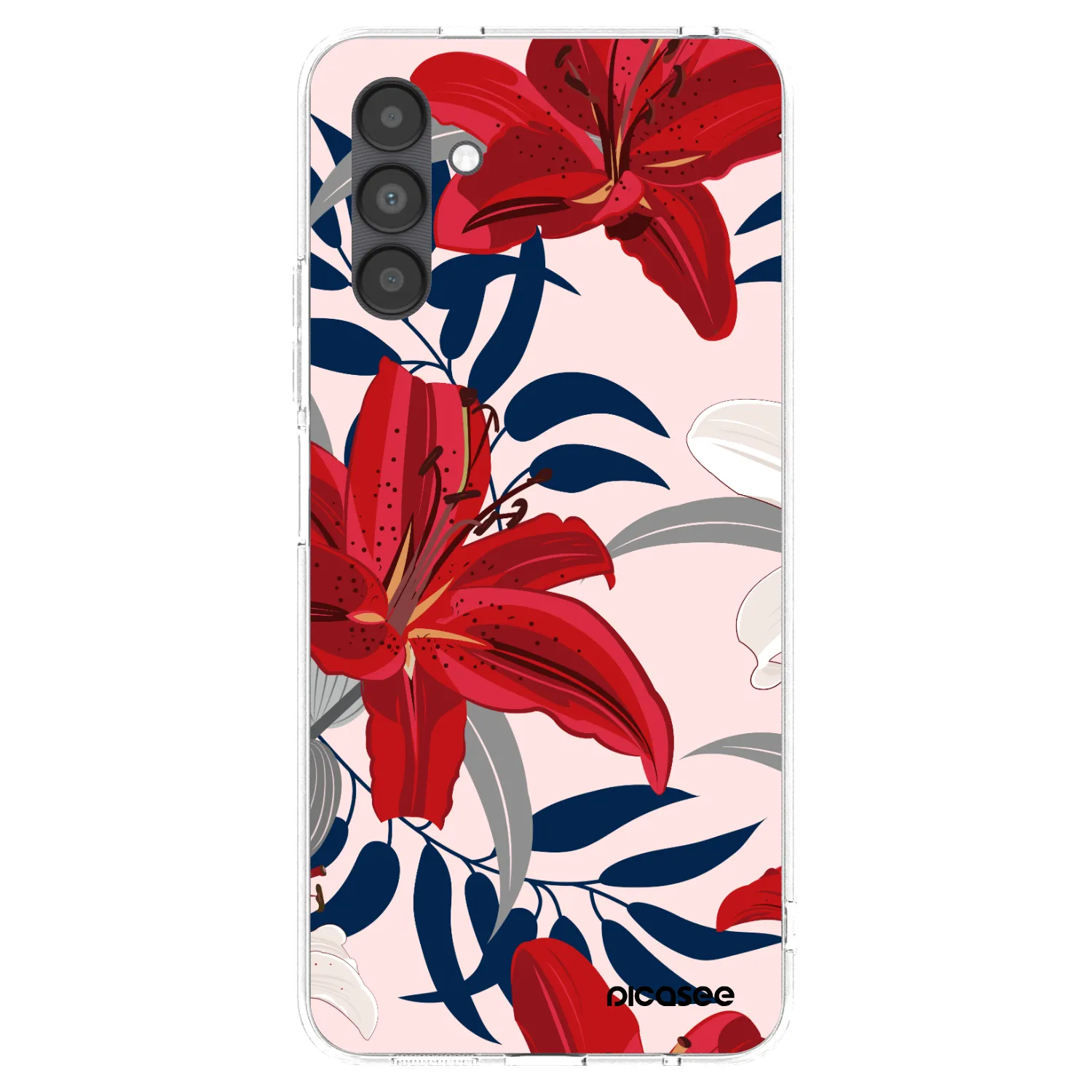 Picasee silikonový průhledný obal pro Samsung Galaxy A04s A047F - Red Lily