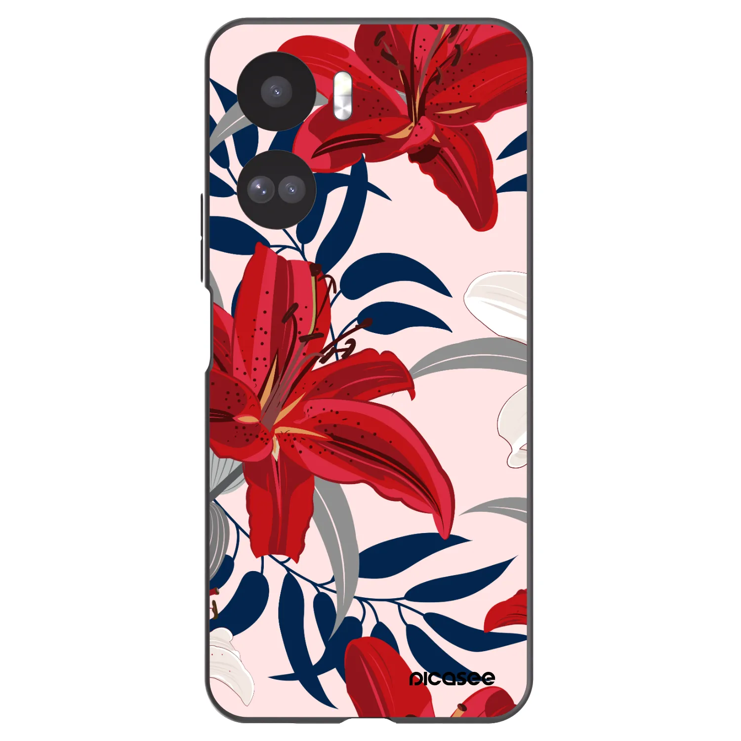 Picasee silikonový černý obal pro Honor 90 Lite 5G - Red Lily