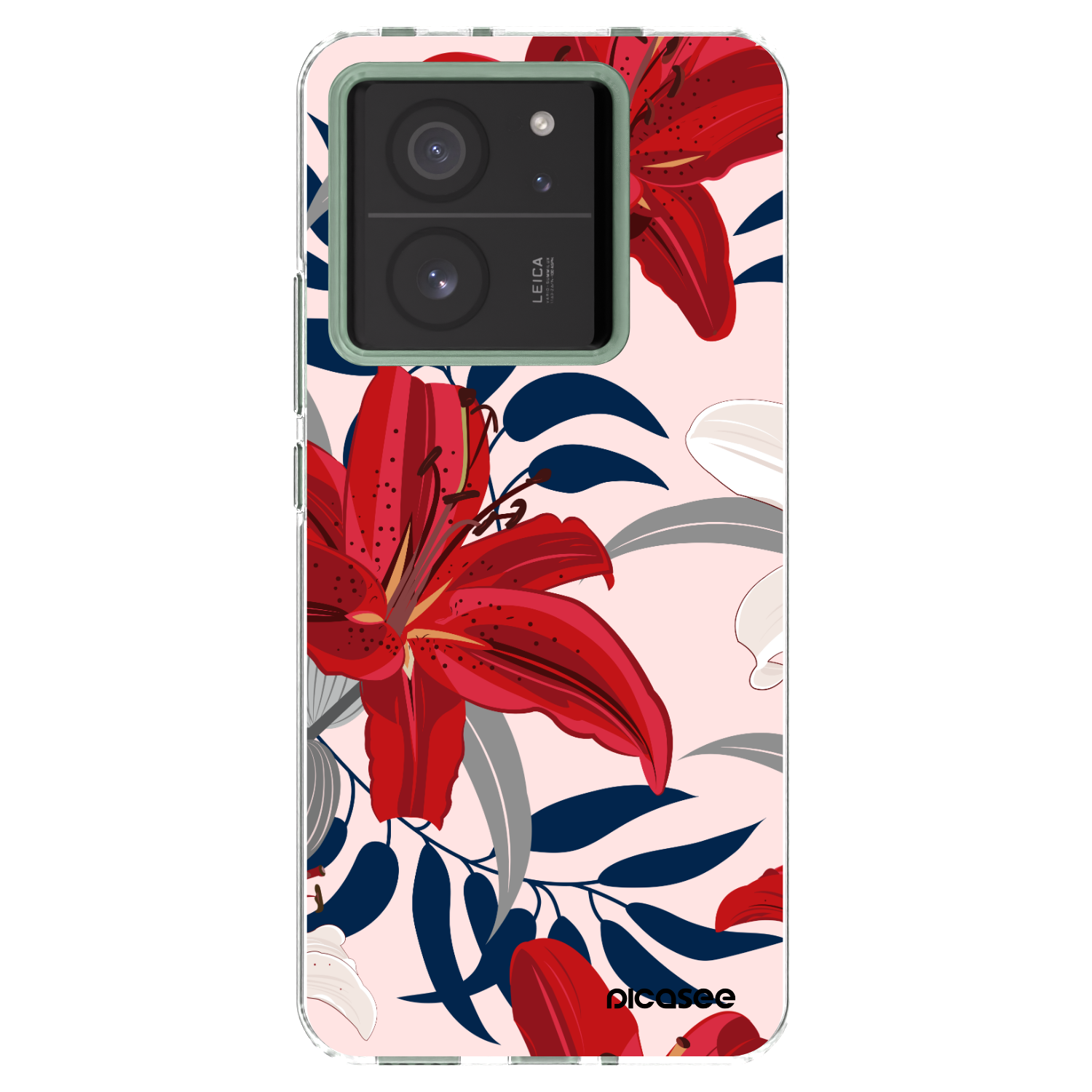 Picasee silikonový průhledný obal pro Xiaomi 13T - Red Lily