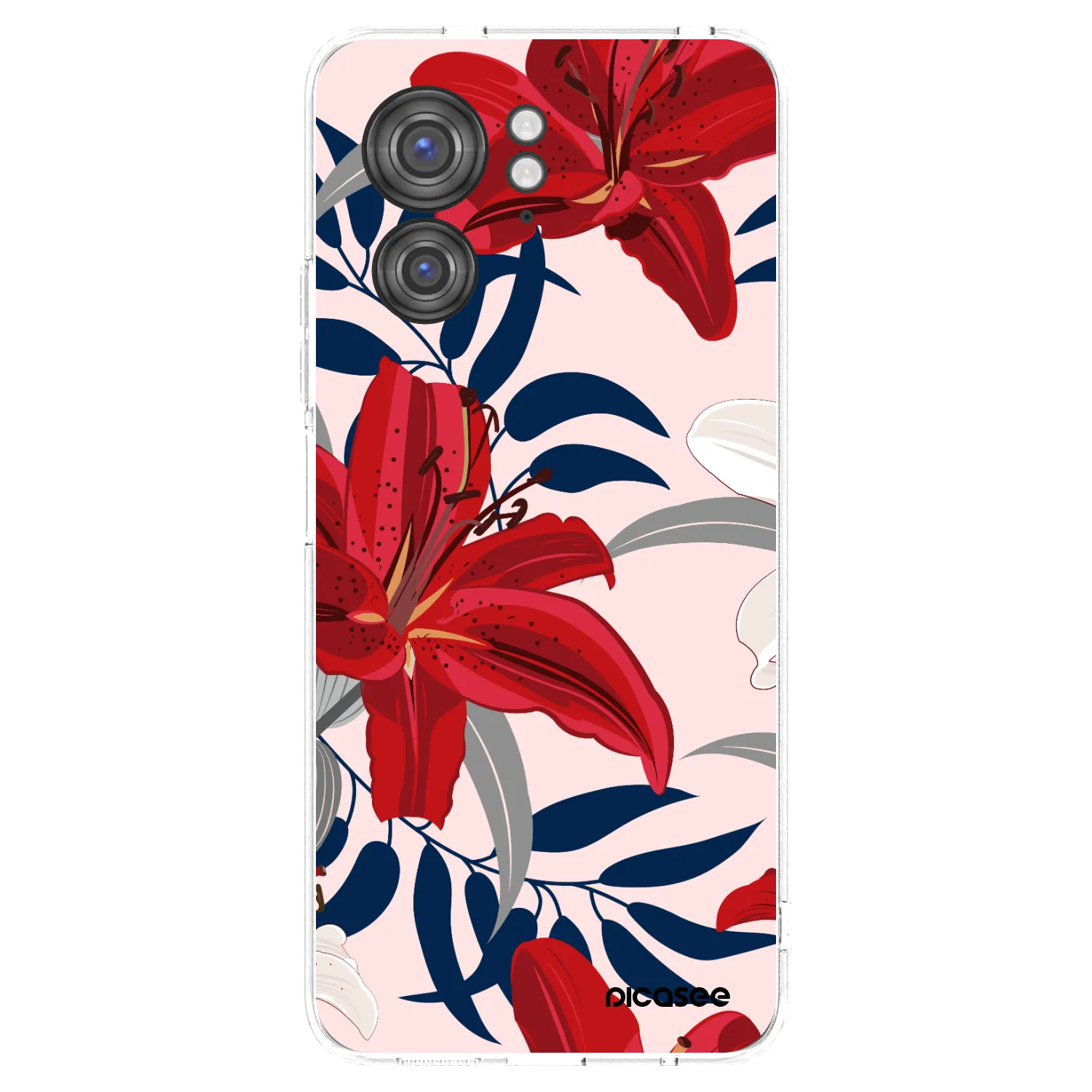 Picasee silikonový průhledný obal pro Motorola Edge 40 - Red Lily