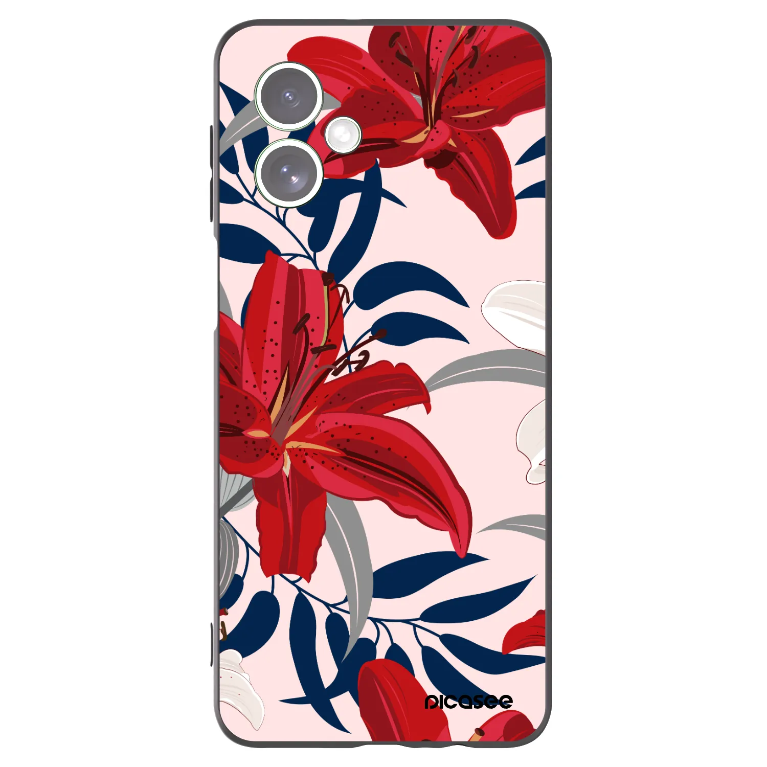 Picasee silikonový černý obal pro Motorola Moto G54 5G - Red Lily