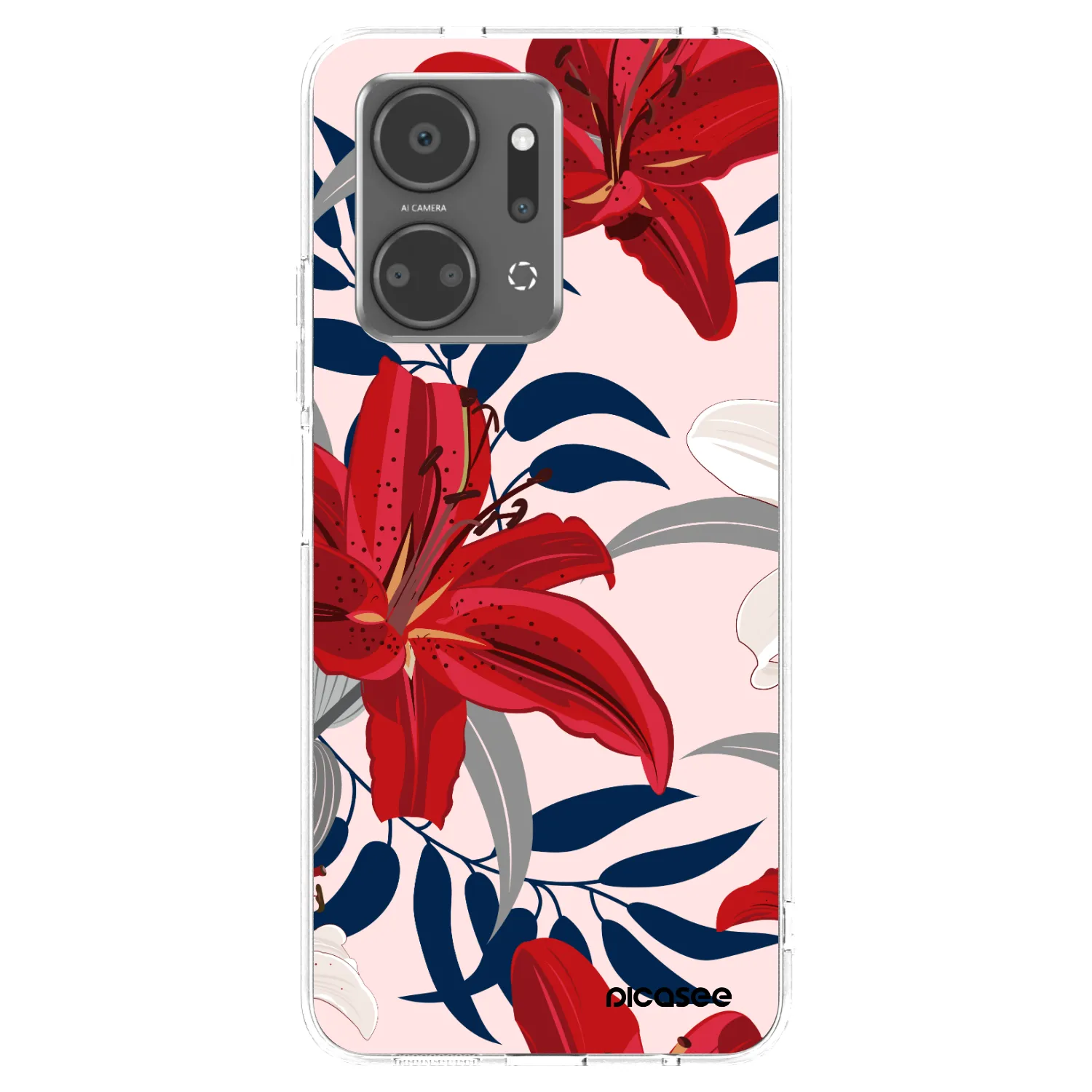 Picasee silikonový průhledný obal pro Honor X7a - Red Lily