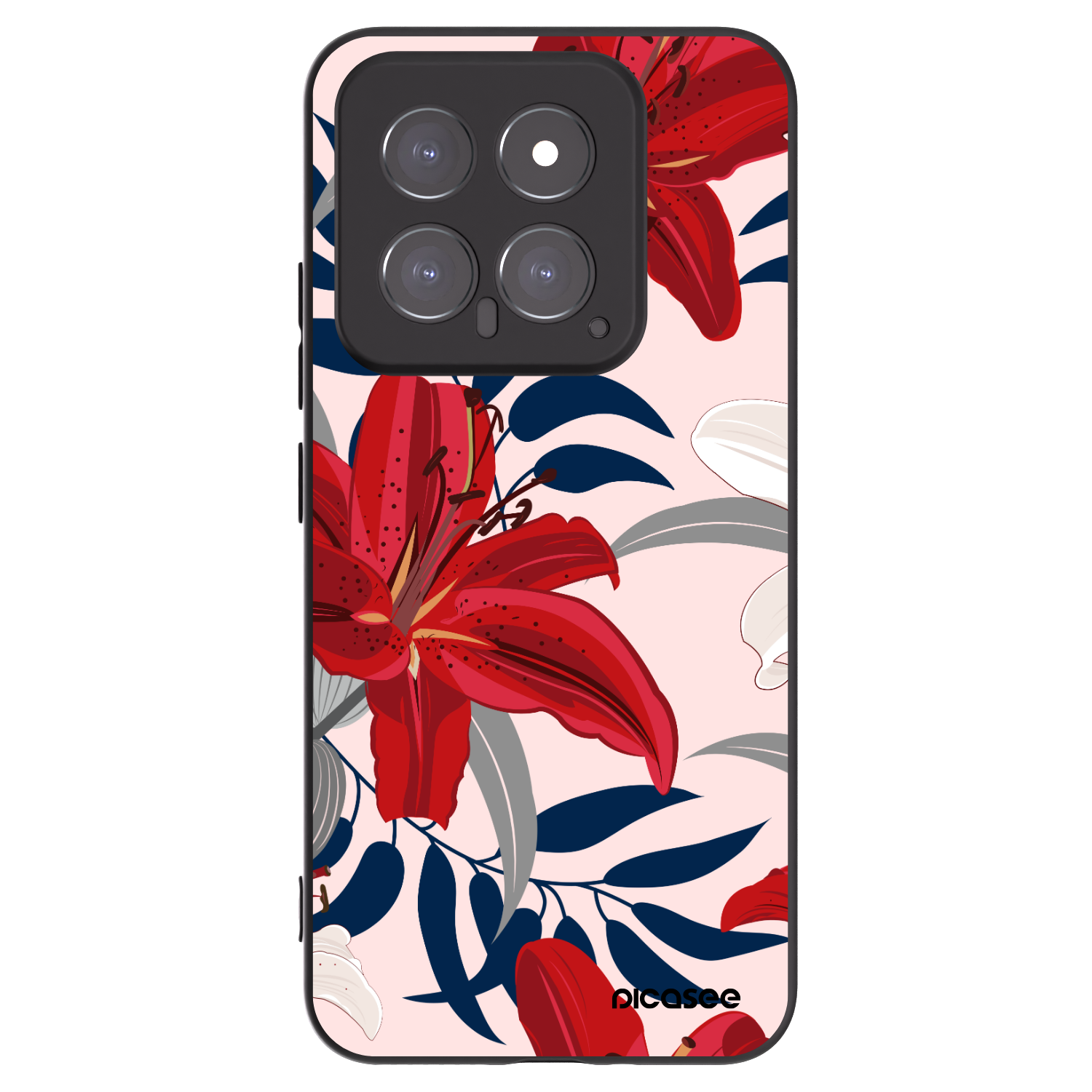 Picasee silikonový černý obal pro Xiaomi 14 - Red Lily