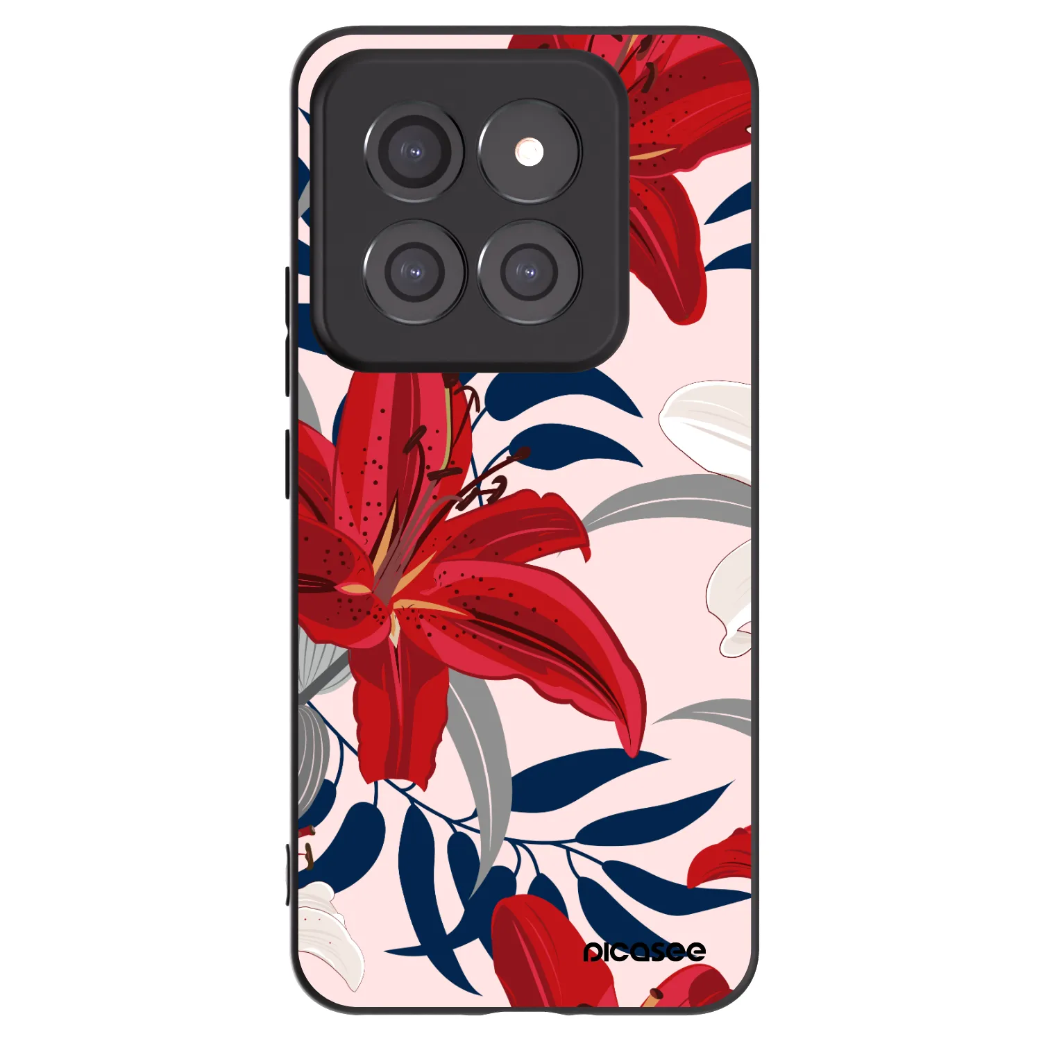 Picasee silikonový černý obal pro Xiaomi 14 Pro - Red Lily