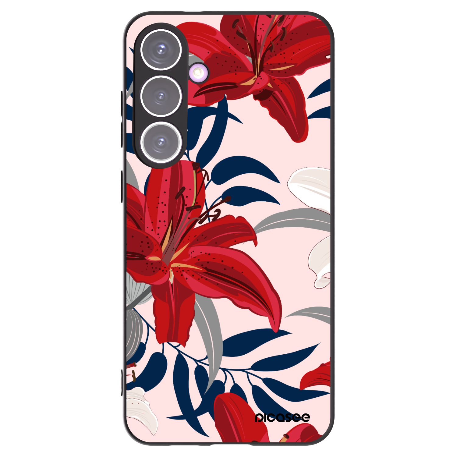 Picasee silikonový černý obal pro Samsung Galaxy S24+ S926B 5G - Red Lily