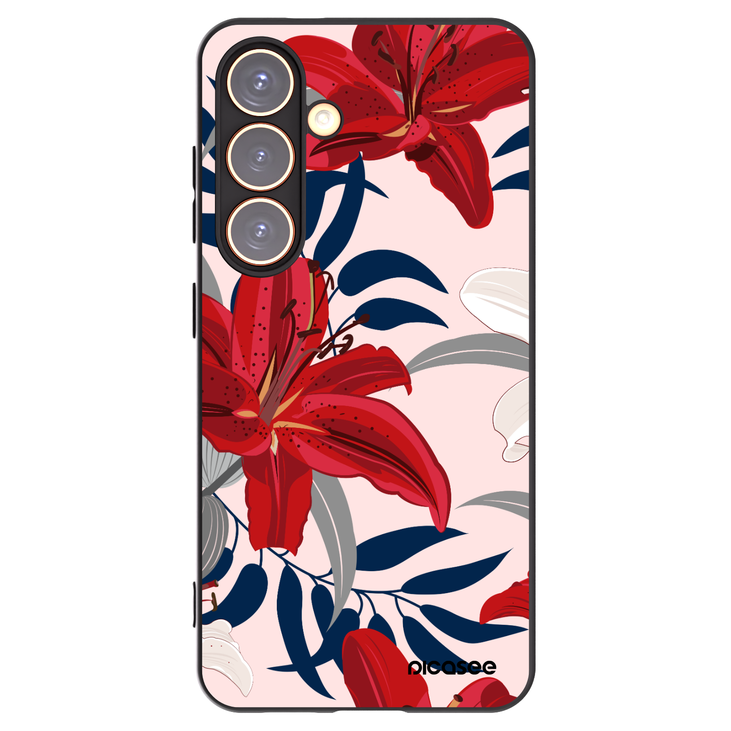 Picasee silikonový černý obal pro Samsung Galaxy S24 S921B 5G - Red Lily