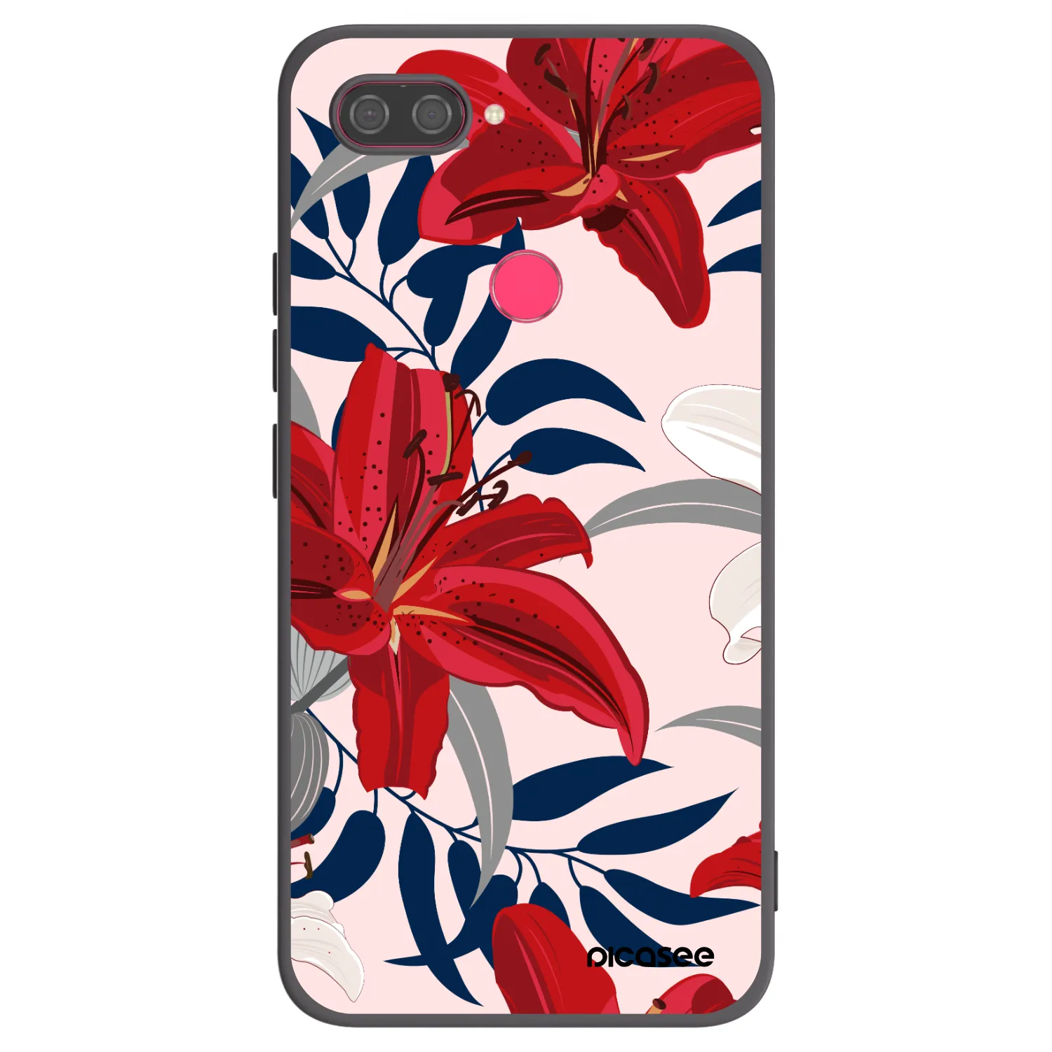 Picasee silikonový černý obal pro Xiaomi Mi 8 Lite - Red Lily
