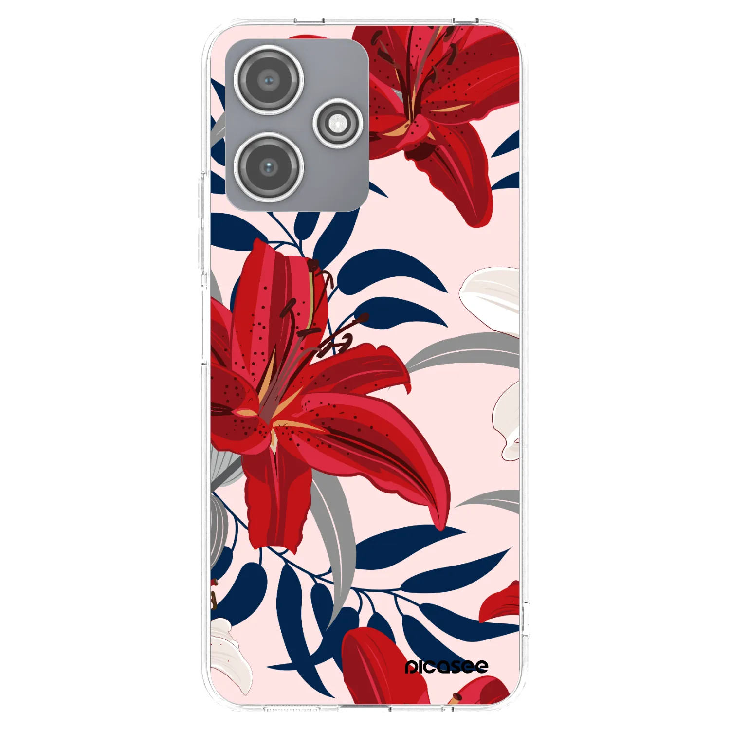 Picasee silikonový průhledný obal pro Xiaomi Redmi 12 5G - Red Lily