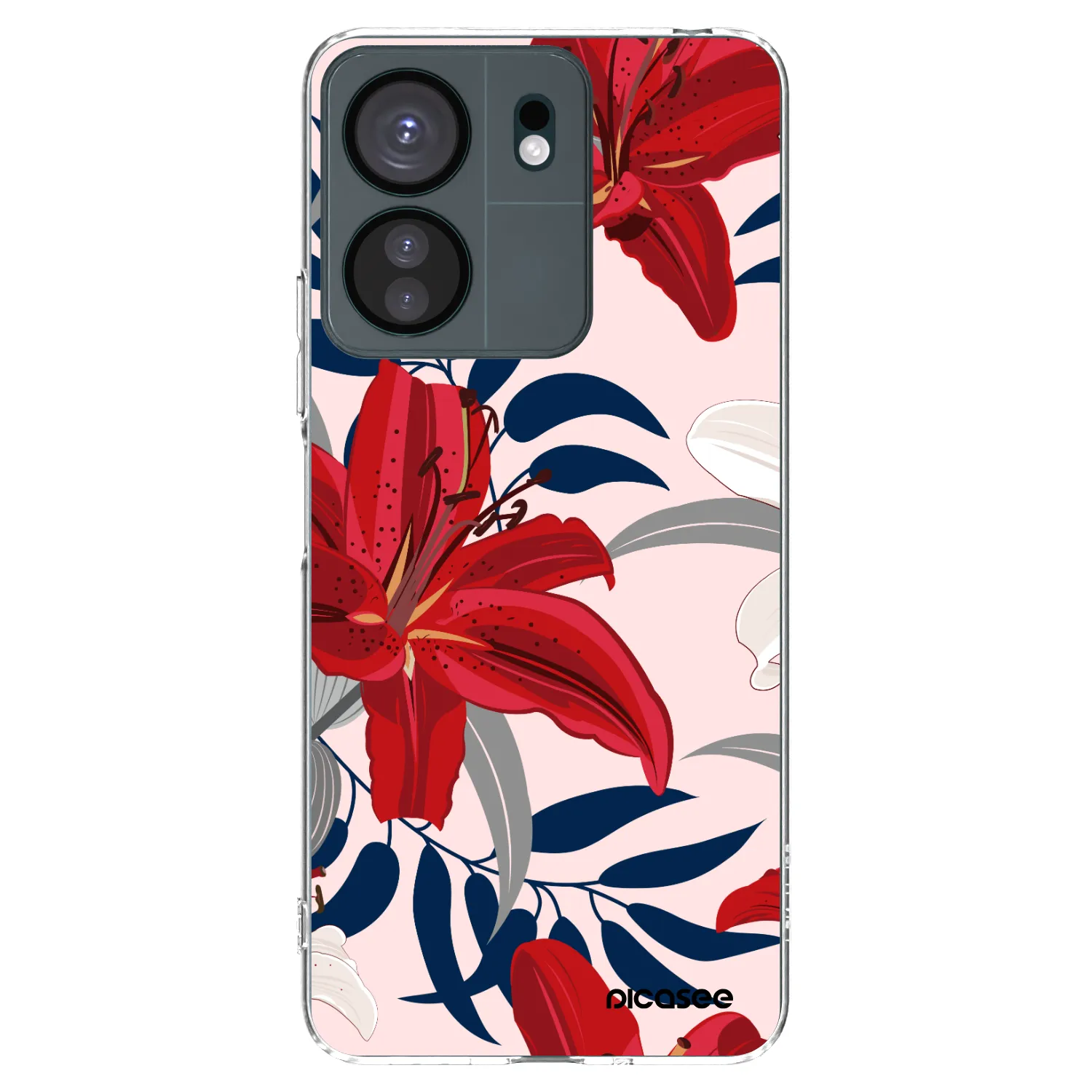 Picasee silikonový průhledný obal pro Xiaomi Redmi 13C 4G - Red Lily