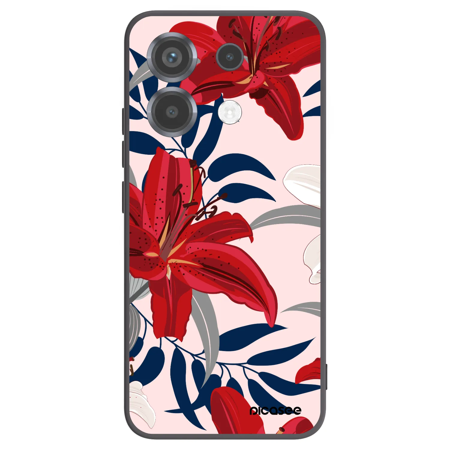 Picasee silikonový černý obal pro Xiaomi Poco X6 - Red Lily