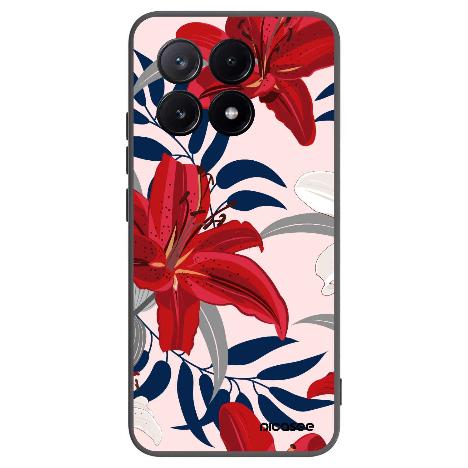 Picasee silikonový černý obal pro Xiaomi Poco X6 Pro - Red Lily