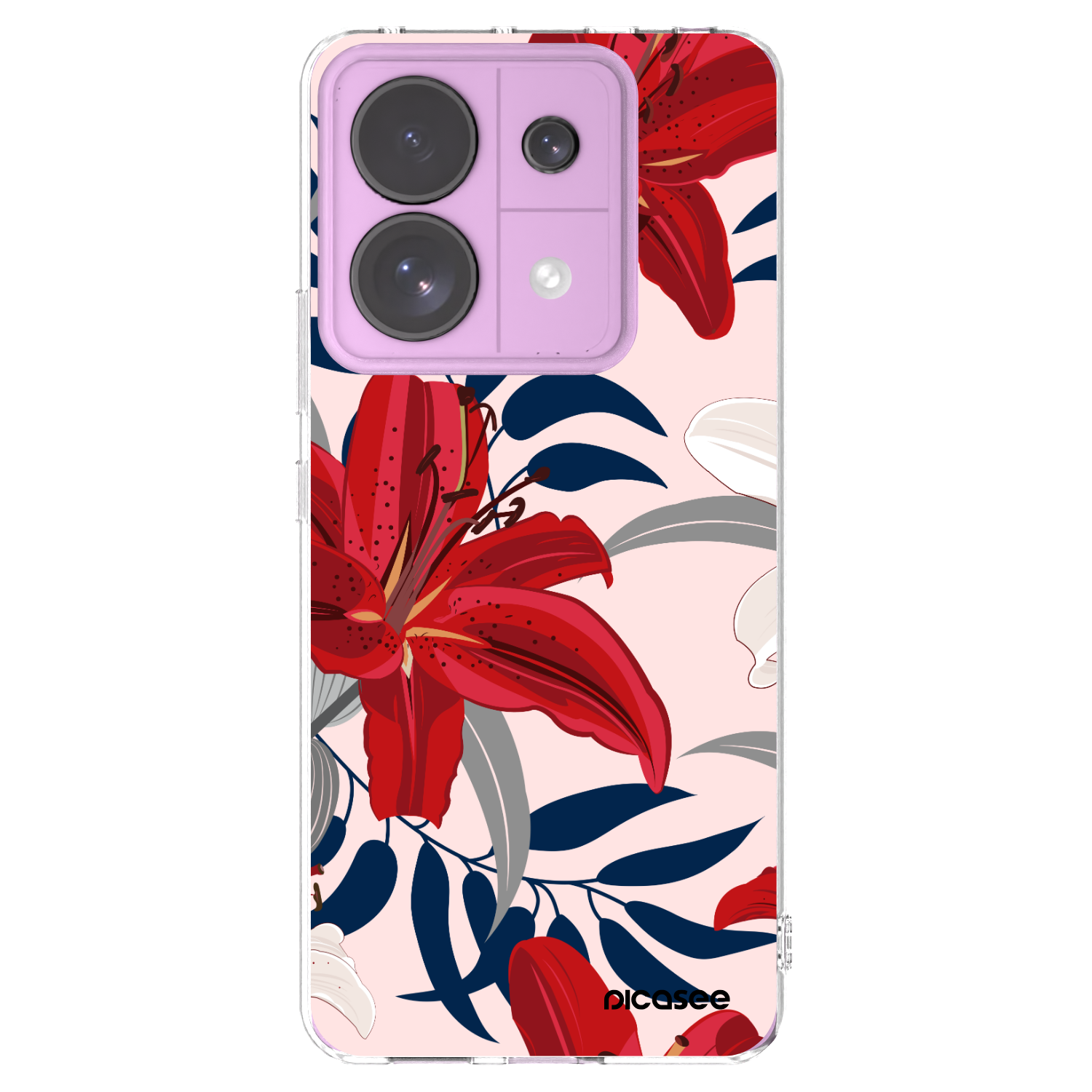 Picasee silikonový průhledný obal pro Xiaomi Redmi Note 13 Pro 5G - Red Lily