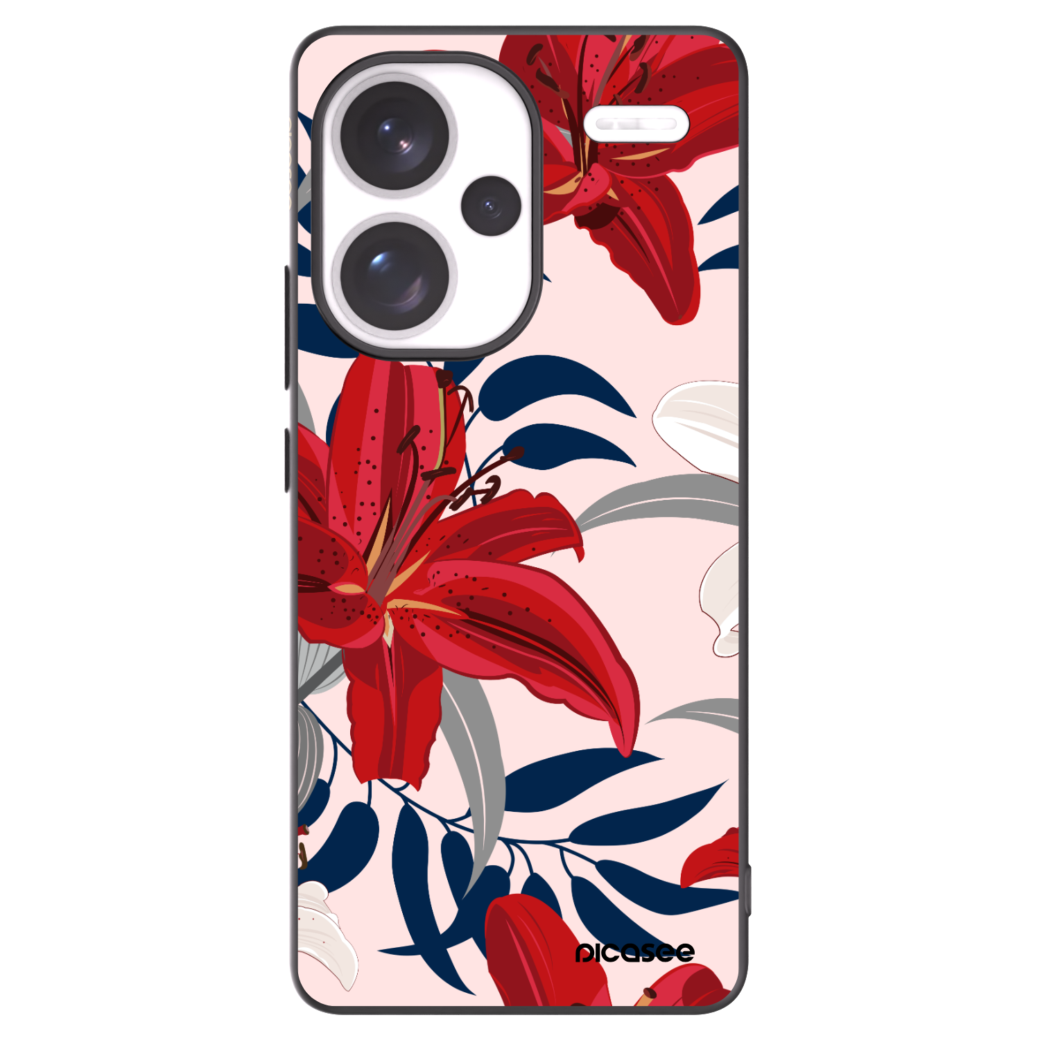 Picasee silikonový černý obal pro Xiaomi Redmi Note 13 Pro+ 5G - Red Lily
