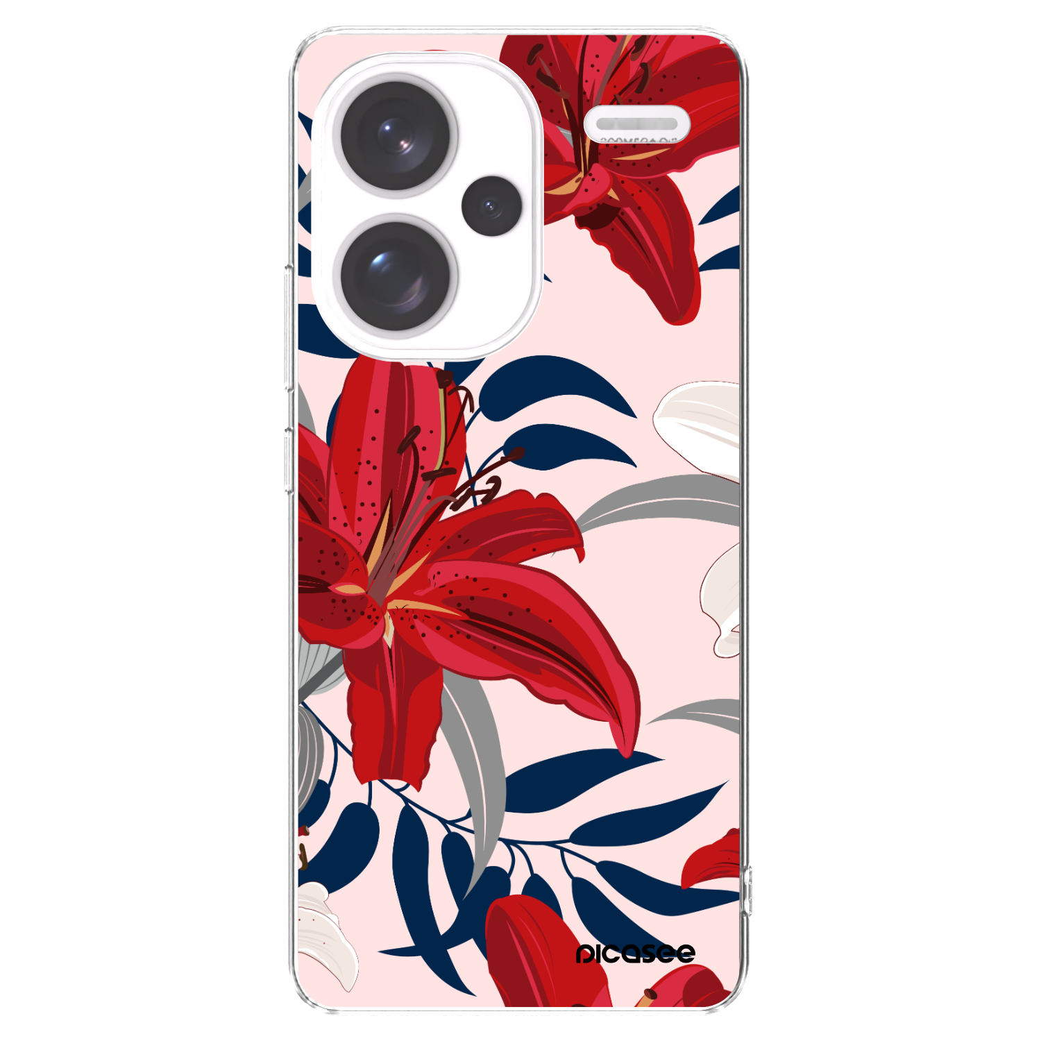 Picasee silikonový průhledný obal pro Xiaomi Redmi Note 13 Pro+ 5G - Red Lily