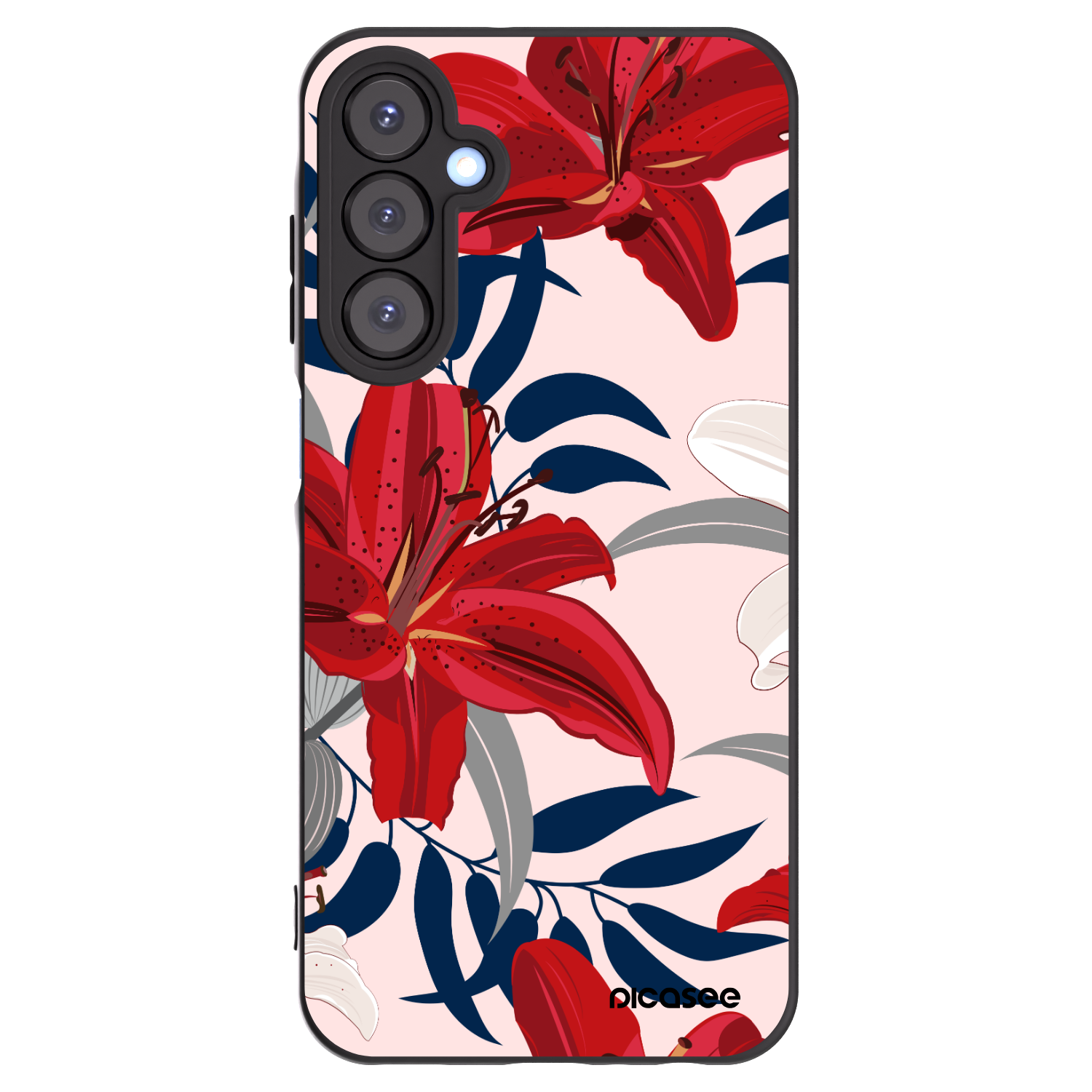 Picasee silikonový černý obal pro Samsung Galaxy A25 A256B 5G - Red Lily