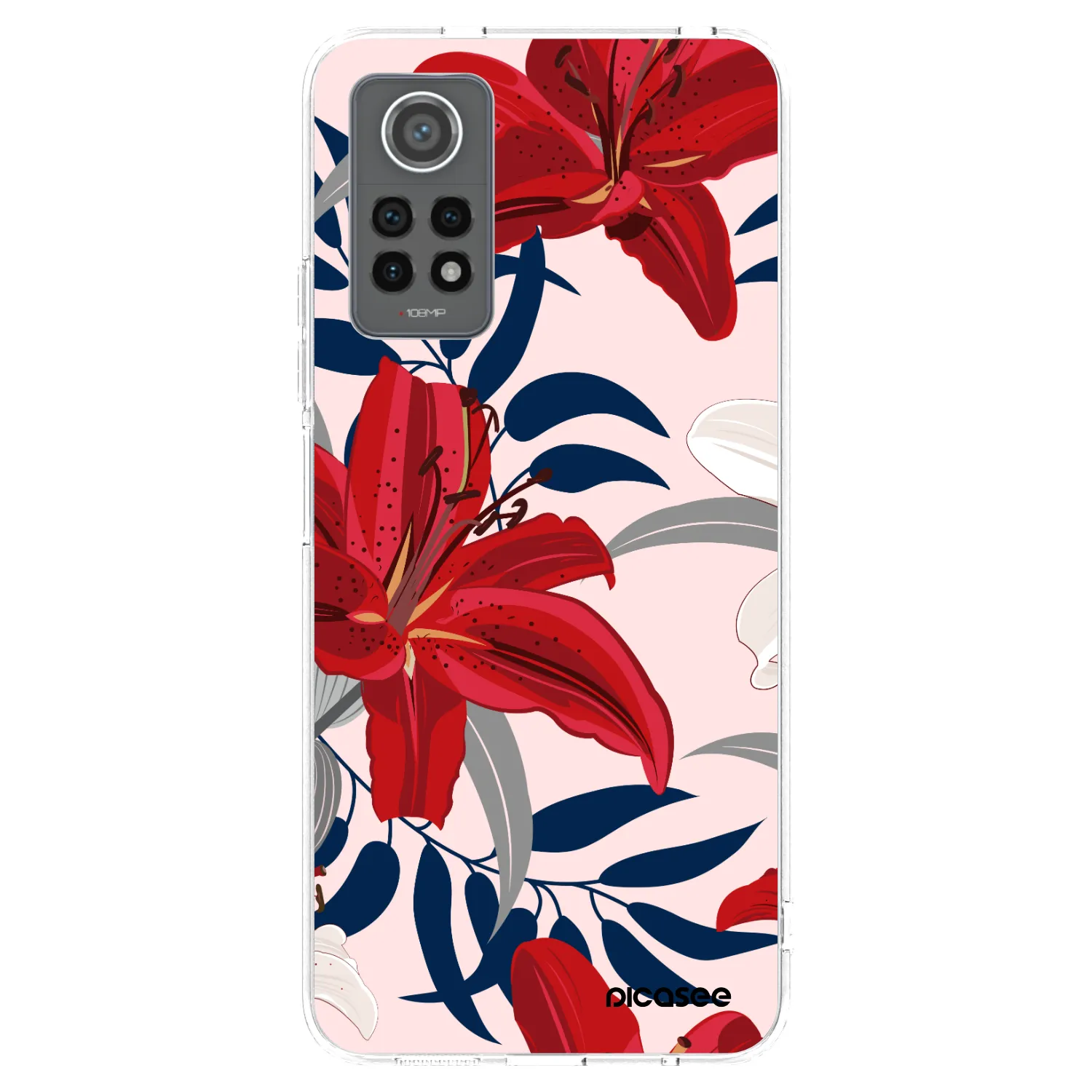 Picasee silikonový průhledný obal pro Xiaomi Redmi Note 12 Pro 4G - Red Lily