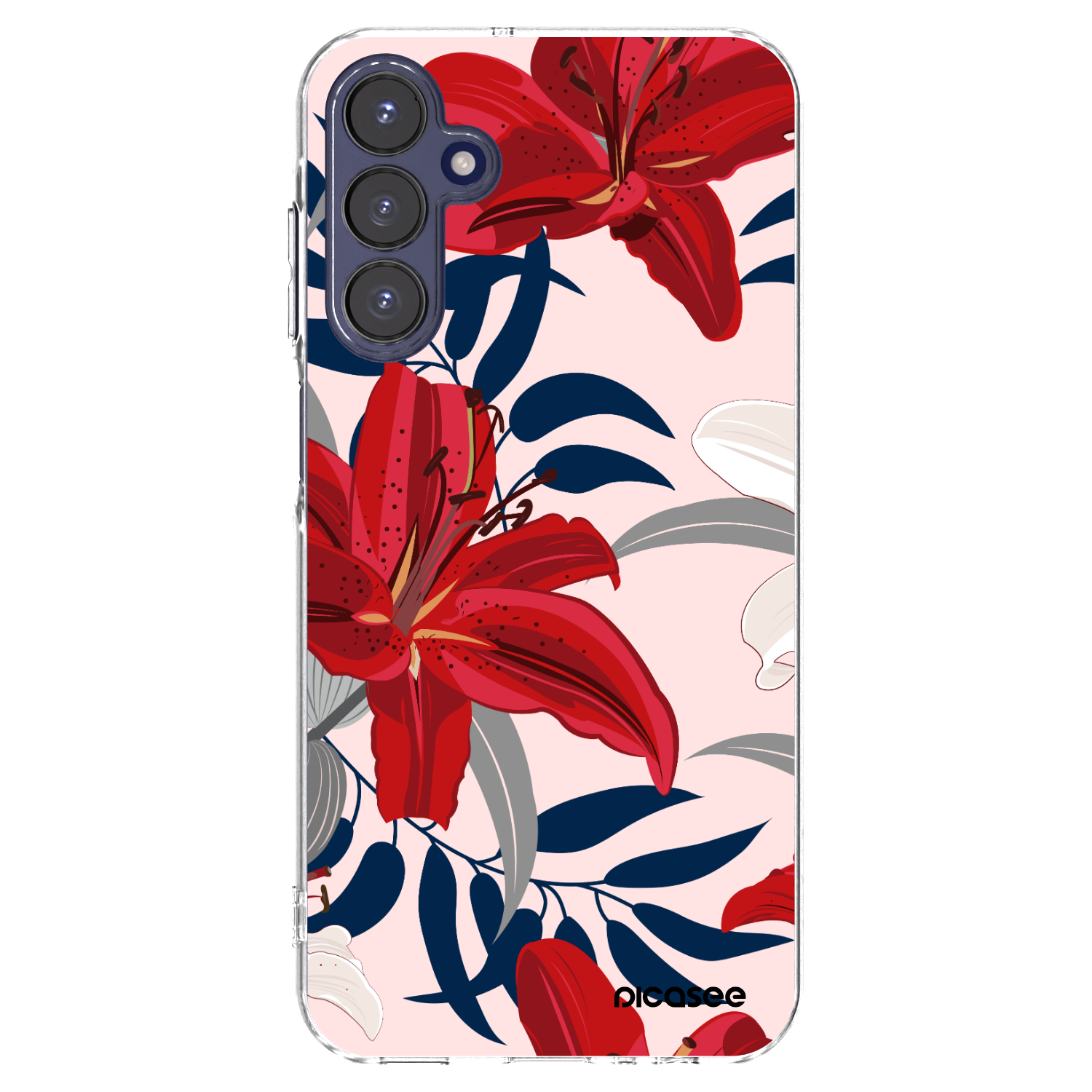 Picasee silikonový průhledný obal pro Samsung Galaxy A15 A155F 4G - Red Lily