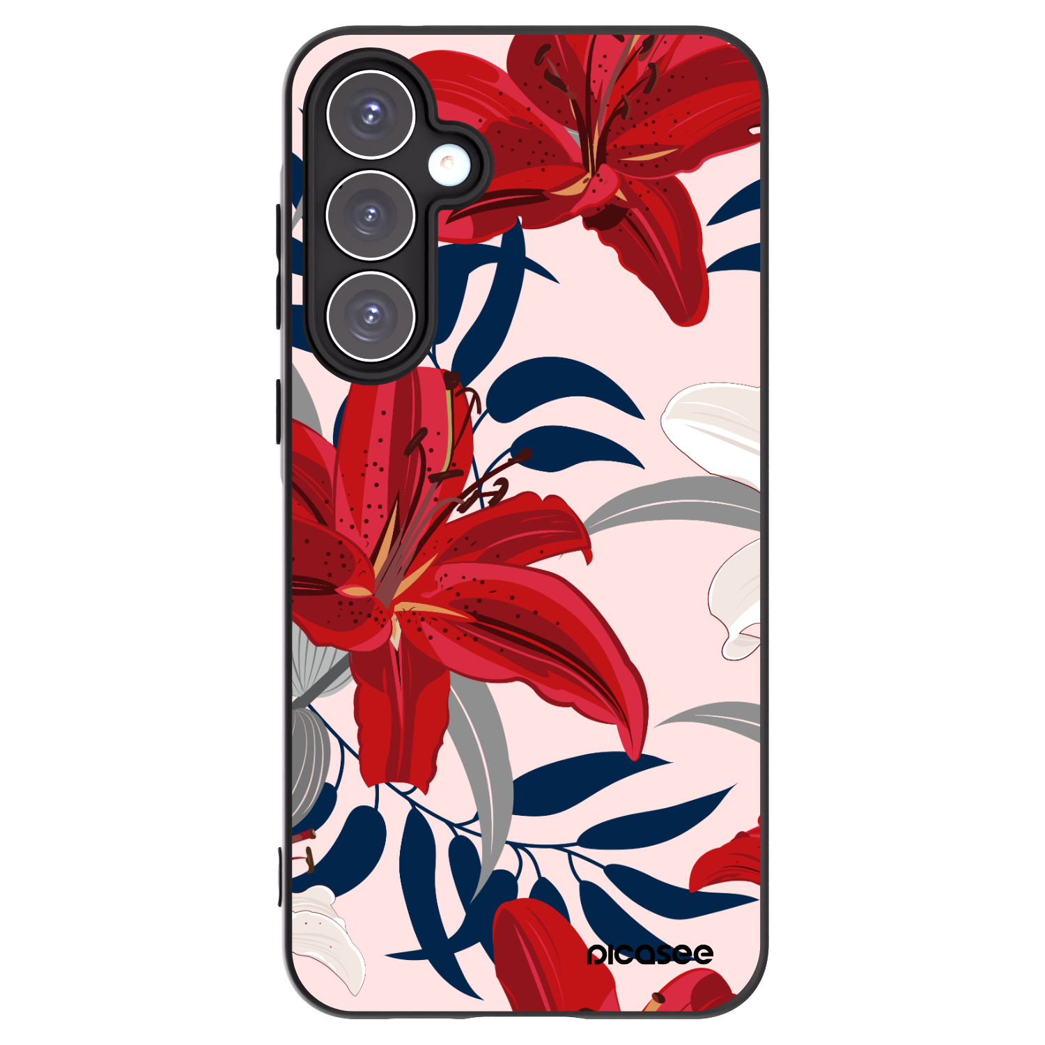 Picasee silikonový černý obal pro Samsung Galaxy A55 5G A556B - Red Lily